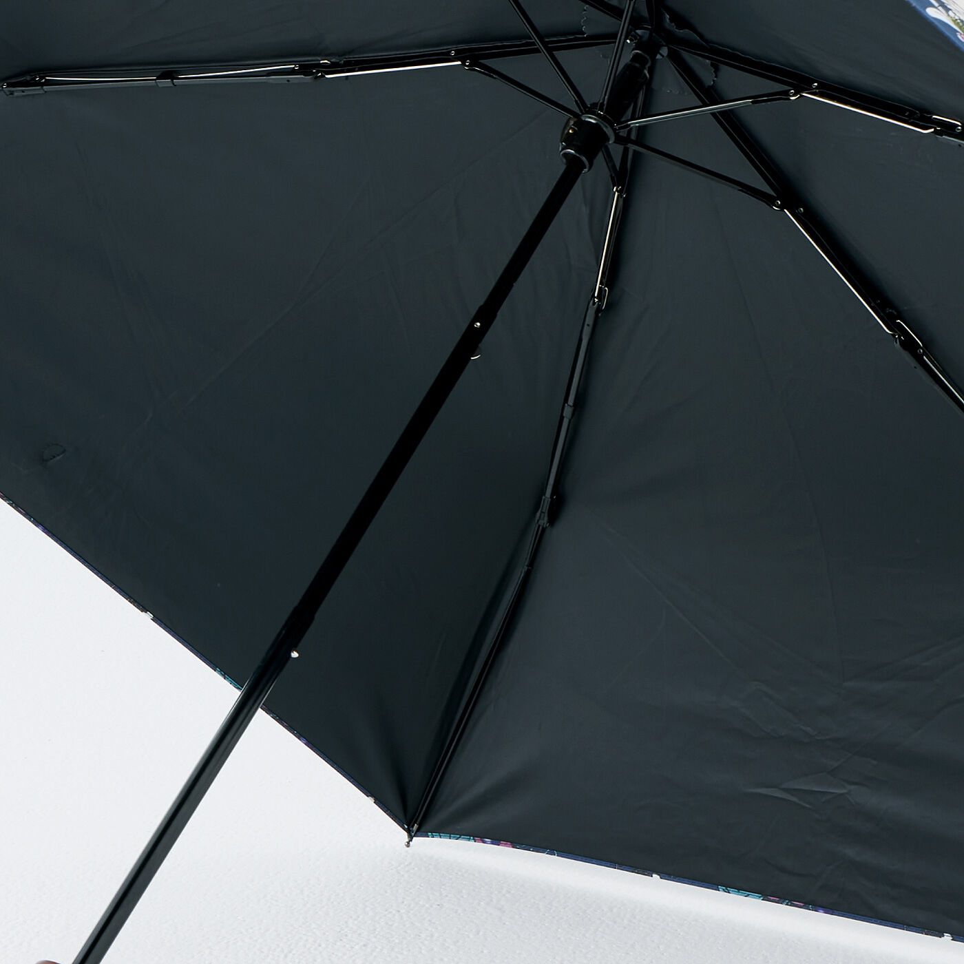 猫部|nemunoki paper item×猫部　猫と実りのUVカット晴雨兼用折りたたみ傘|内側のコーティングが遮光やUVカットの決め手。