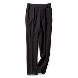 DRECO by IEDIT | 帯電防止加工 純黒素材 裏微起毛 バレエフィット（R） パンツ〈ブラック〉