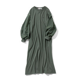 DRECO by IEDIT | ＷＯＯＤＳボリューム袖ワンピＷ〈Ｌカーキ〉ＩＥ