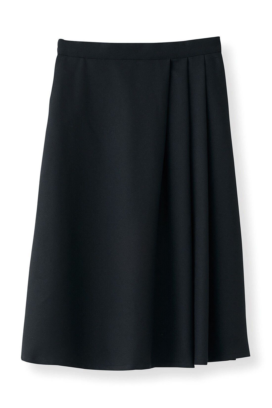 DRECO by IEDIT|DRECOバイヤーズセレクト　タックデザインが旬な　ジョーゼットミディスカート〈ブラック〉