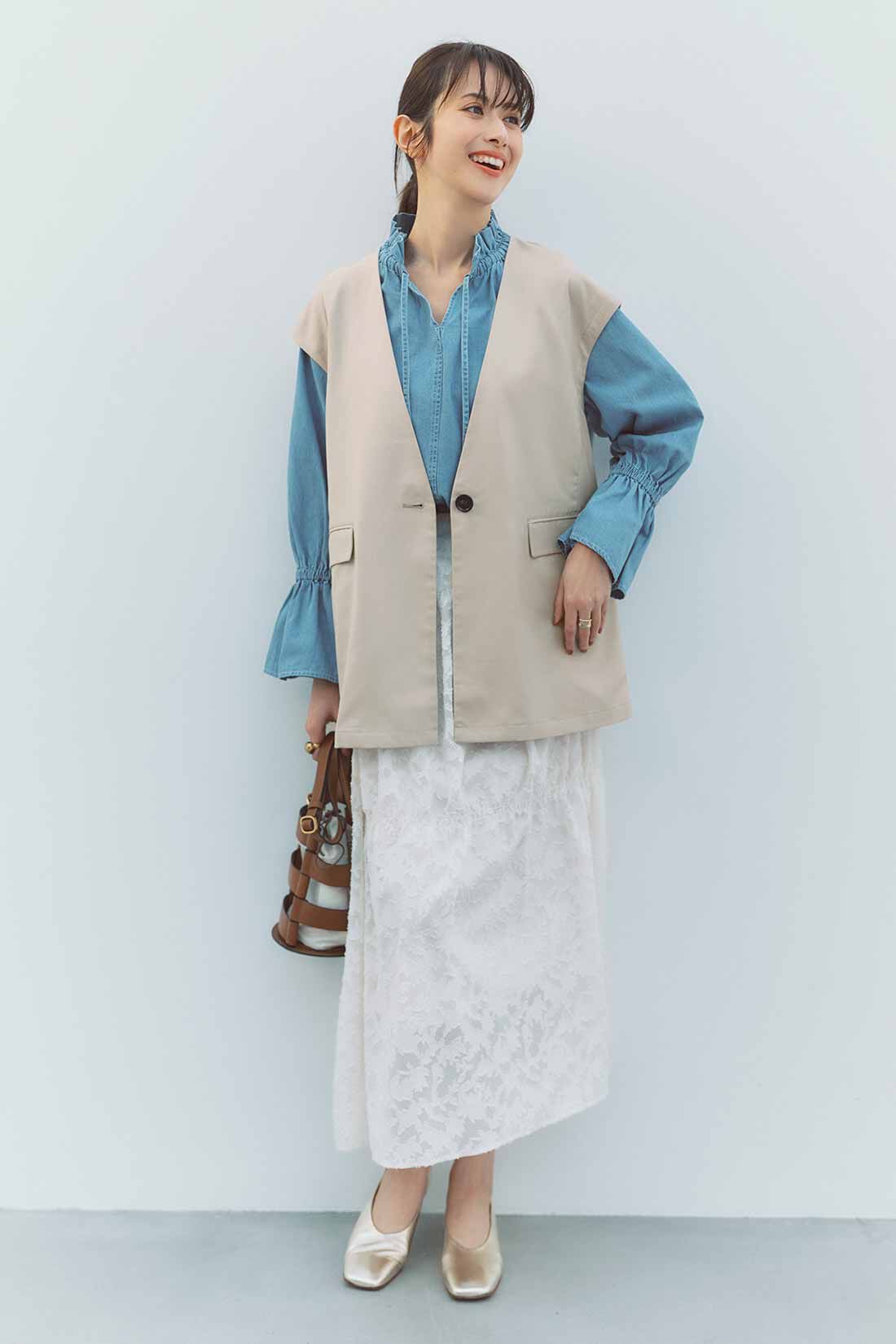 DRECO|【3～10日でお届け】野々村友紀子さん×IEDIT[イディット]　一枚持ってたら間違いない！ 「気温」と「気分」で袖がちぎれるジャケット〈グレージュ〉