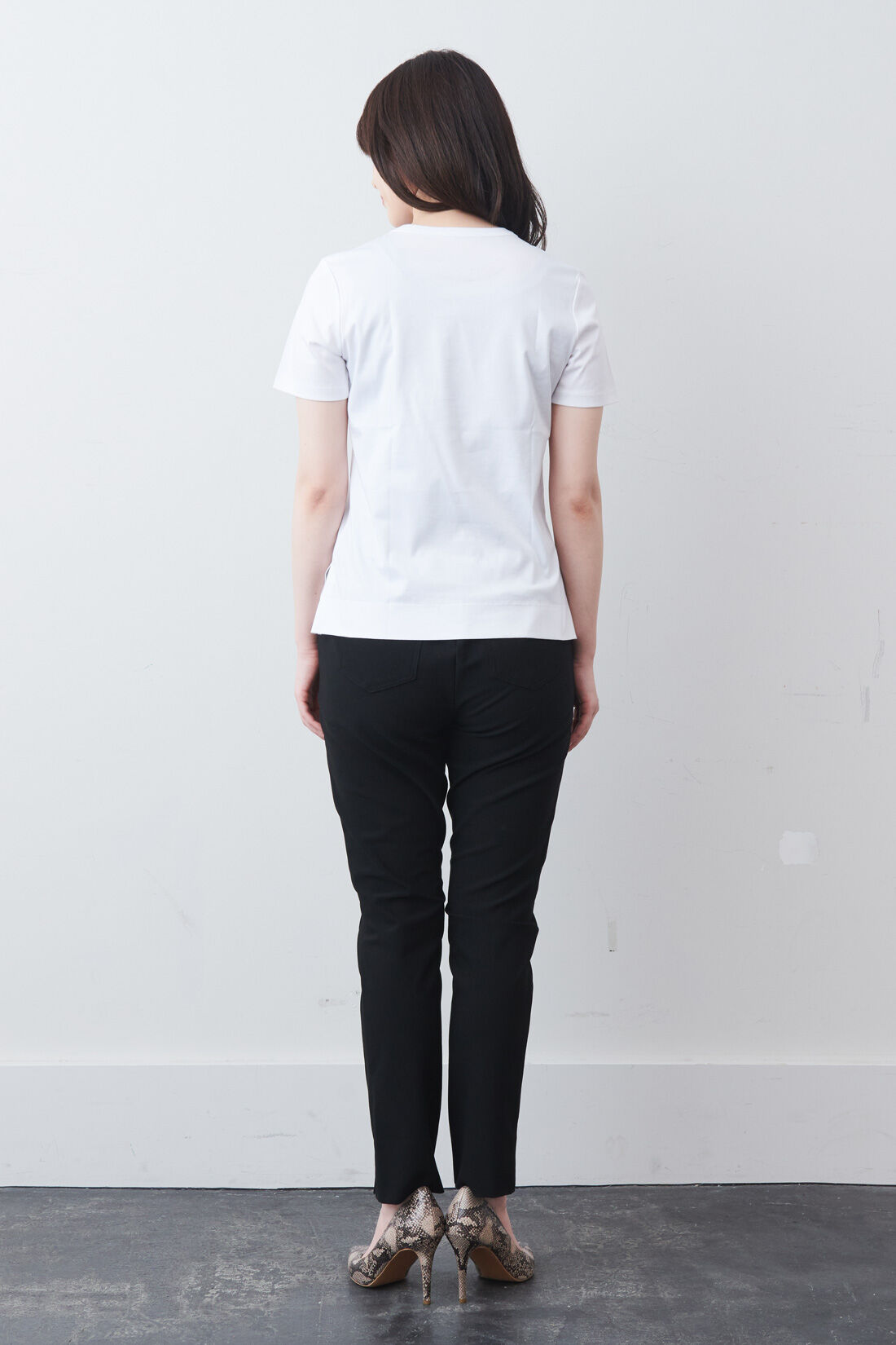 DRECO by IEDIT|DRECOバイヤーズセレクト　大人の高機能スーピマコットンTシャツ〈ホワイト〉|モデル身長：167cm・着用サイズ：M