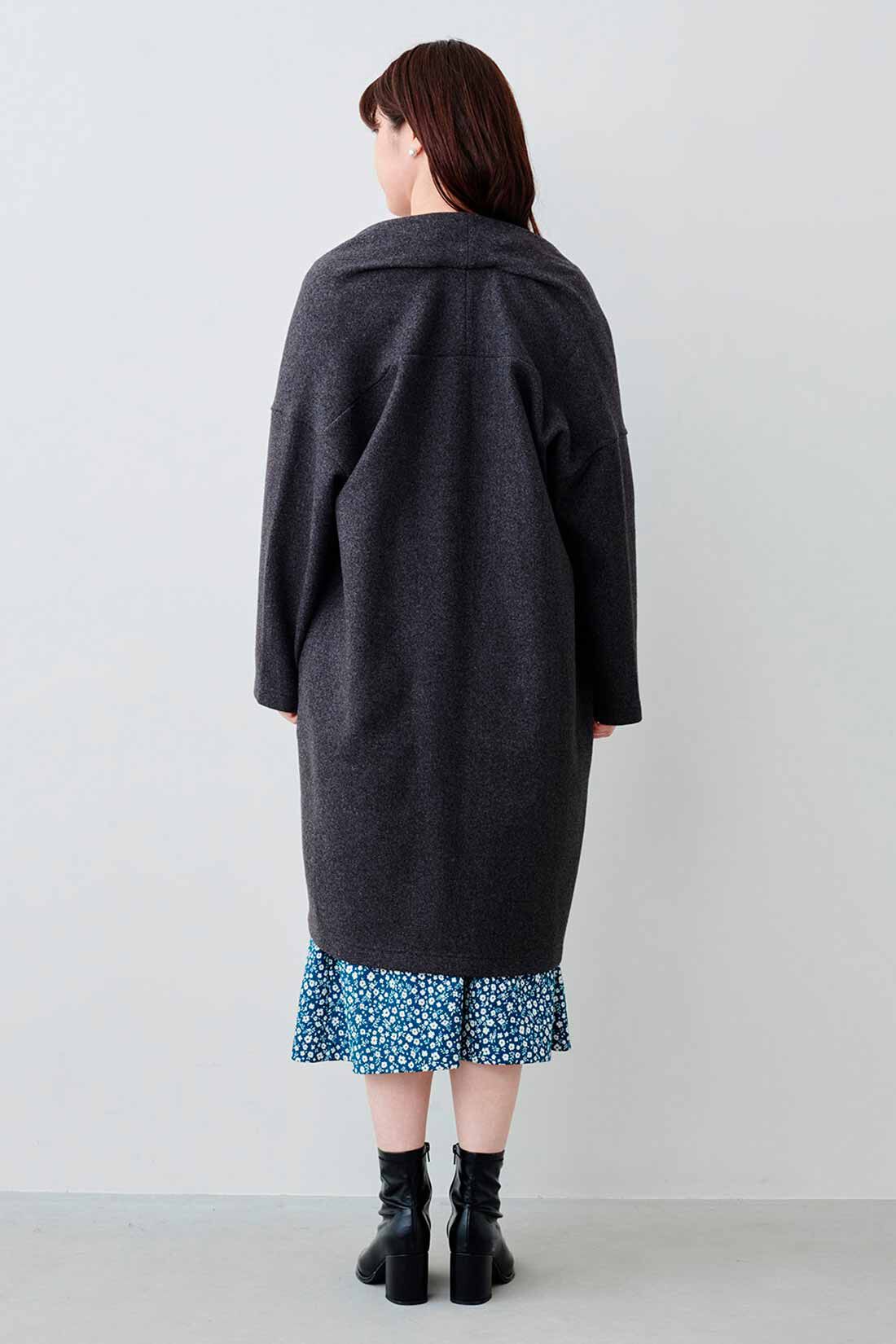 DRECO by IEDIT|【3～10日でお届け】IEDIT[イディット]　毛布を着ているみたいに暖かな ふんわり軽い起毛カットソーコーディガン〈ベージュ〉|モデル身長：167cm　着用サイズ：M　※着用イメージです。お届けするカラーとは異なります。