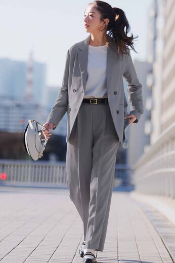 DRECO | 大人のセミワイドパンツ〈グレー〉ＩＥ