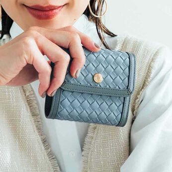 DRECO | 本革メッシュ風財布〈ブルー〉ＩＥ