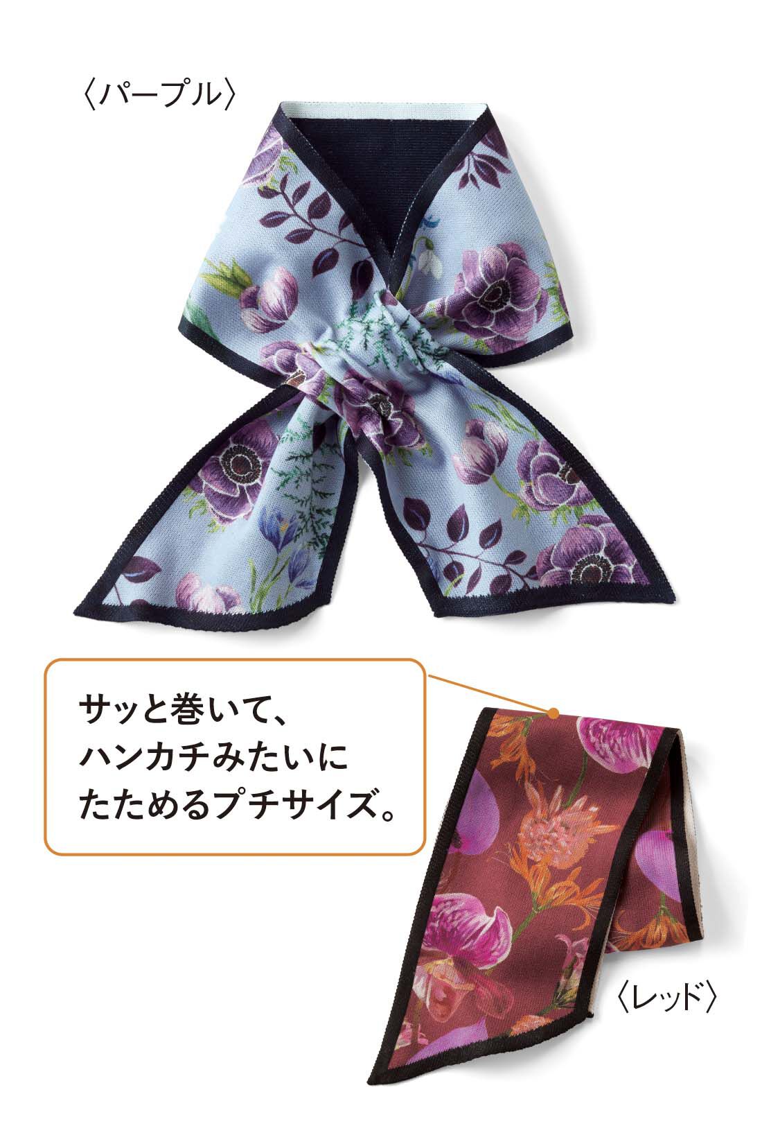 DRECO by IEDIT|【3～10日でお届け】IEDIT[イディット]×日比谷花壇　滑らかな肌ざわり　顔まわりが華やぐプチニットスカーフ〈レッド〉