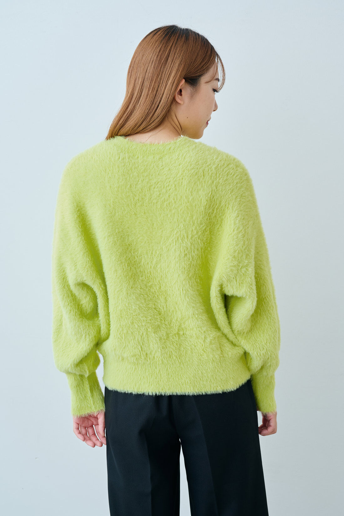 DRECO by IEDIT|【3～10日でお届け】IEDIT[イディット]　ヘアリーシャギー素材のスパークルニット〈ライムイエロー〉