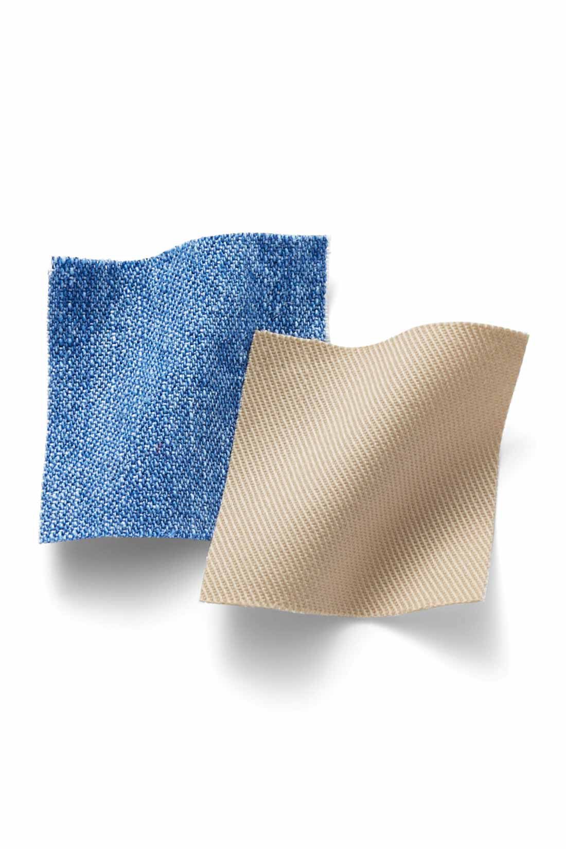 DRECO by IEDIT|【3～10日でお届け】IEDIT[イディット]　パール調ボタンのバンドカラービッグシャツ〈ツイルベージュ〉|ベージュはしなやか＆軽やかな綿100％のツイル素材。ブルーは綿100％のライトオンスデニム。