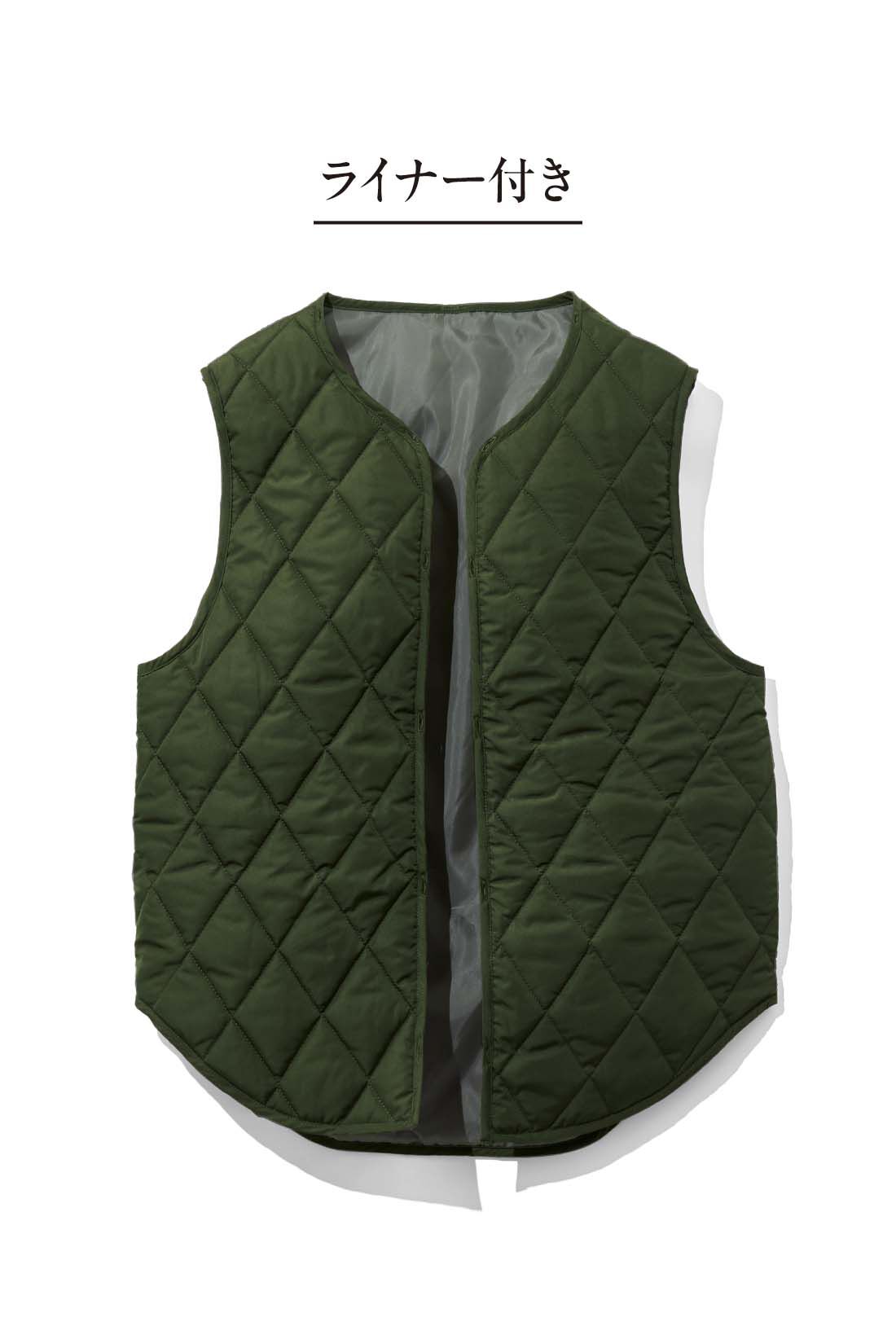 DRECO by IEDIT|IEDIT[イディット]　上品カジュアルが叶うポンチョ風デザインの着まわし便利なモッズコート〈カーキグリーン〉