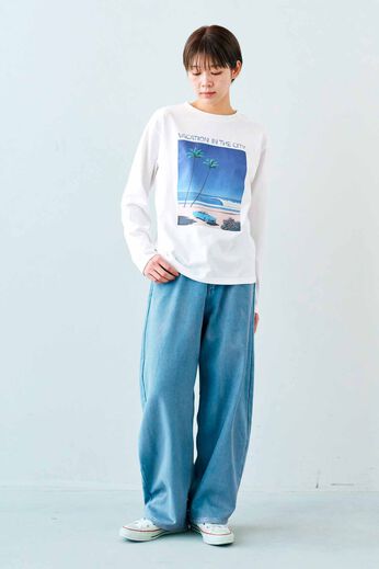 DRECO | 箔テーパードデニムパンツ〈ブルー〉ＩＥ