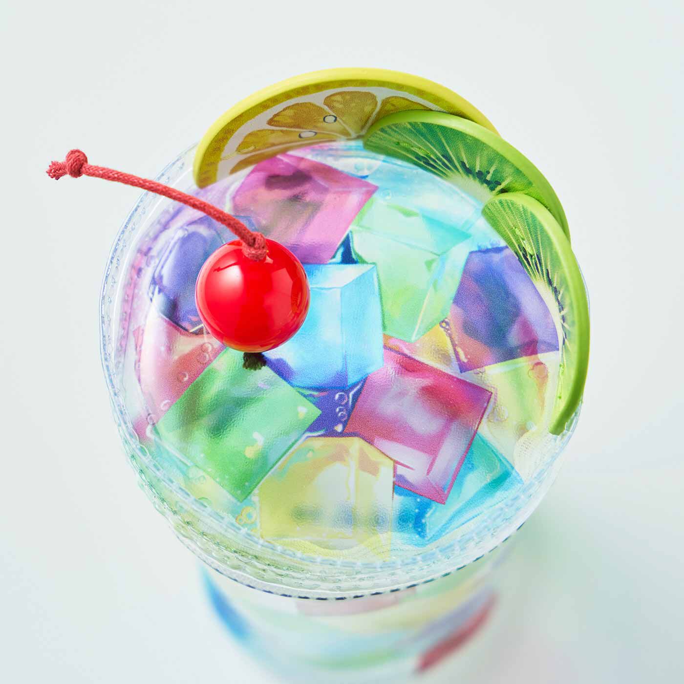 YOU+MORE!|YOU+MORE！ 喫茶ソワレをいつでも愉（たの）しむ ゼリーの誘惑ポーチの会|上から見てもゼリーたっぷり。チェリーはビーズで再現。