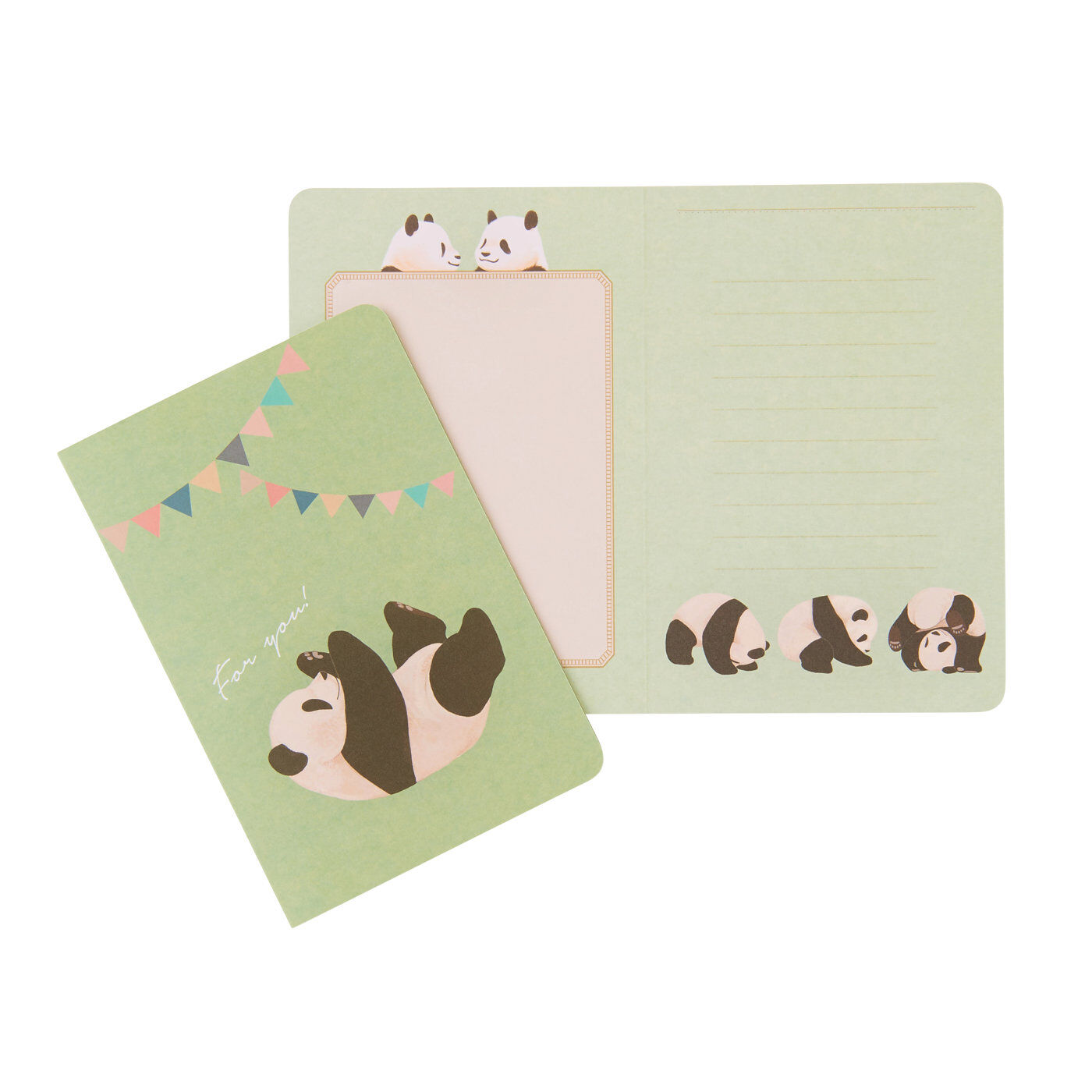 YOU＋MORE！［ユーモア］|YOU＋MORE!　動物たちのメッセージカード２枚セット〈パンダ〉