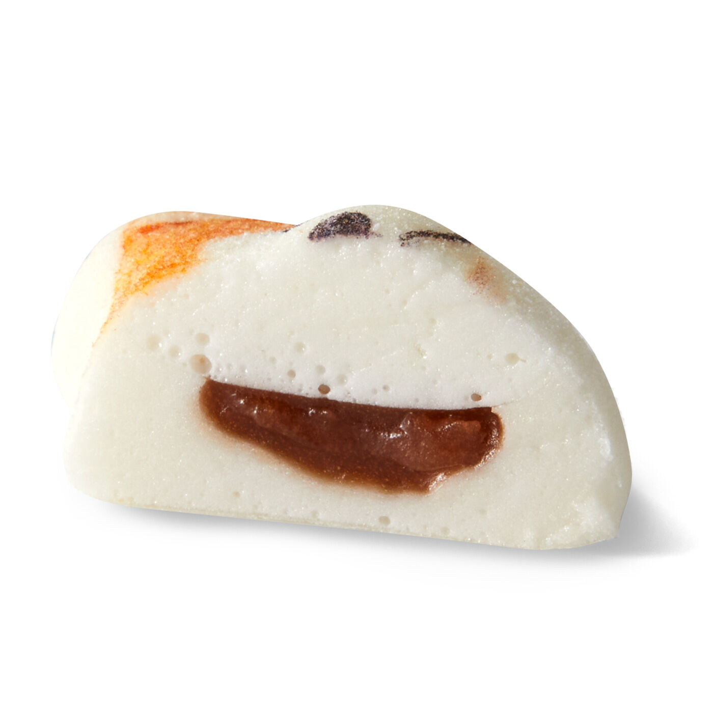 YOU＋MORE！［ユーモア］|YOU+MORE！ 食べられないかわいさ ミニ和風マシュマロ 秋田犬ほうずい〈チョコ餡〉|中はチョコ餡（あん）。