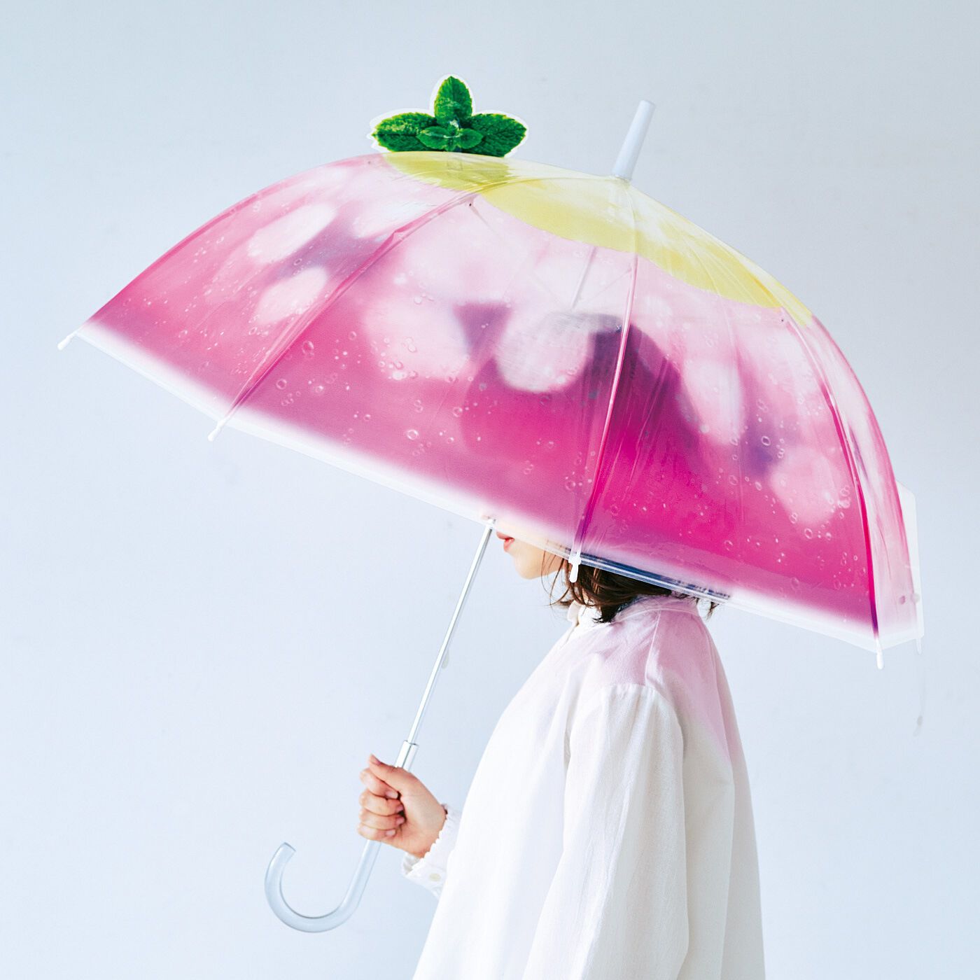 YOU+MORE!　シュワシュワ弾ける クリームソーダの透明傘〈ピンククリームソーダ〉