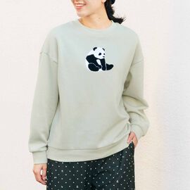 YOU+MORE! | パンダもこもこ刺しゅう裏起毛トレーナー