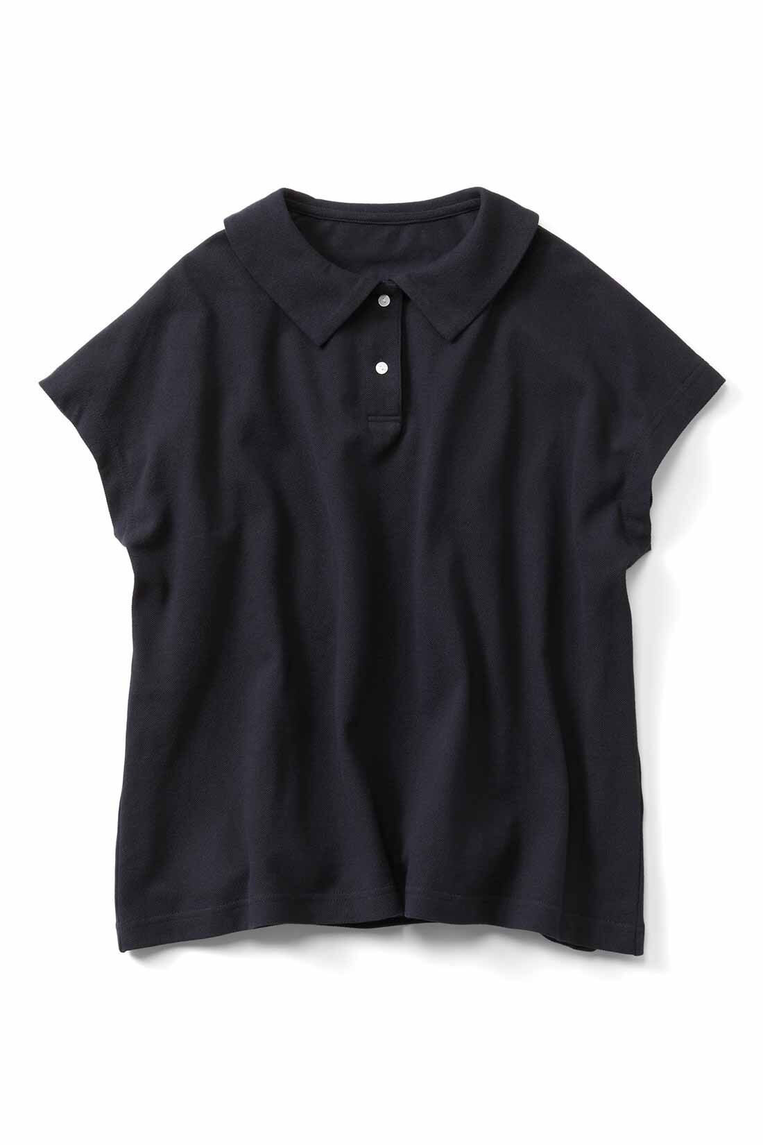 シロップ. 特急便|【3～10日でお届け】シロップ. デイリーにお役立ち コットン100％のかのこポロシャツ〈ブラック〉|ブラック