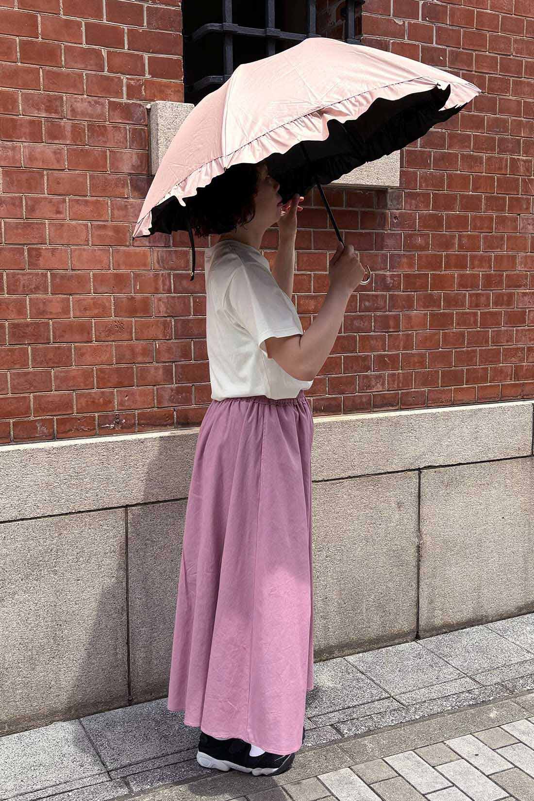シロップ．特急便|【3～10日でお届け】 遮光ドームパラソルフリルミニ晴雨兼用折りたたみ傘【シロップ．バスケット】