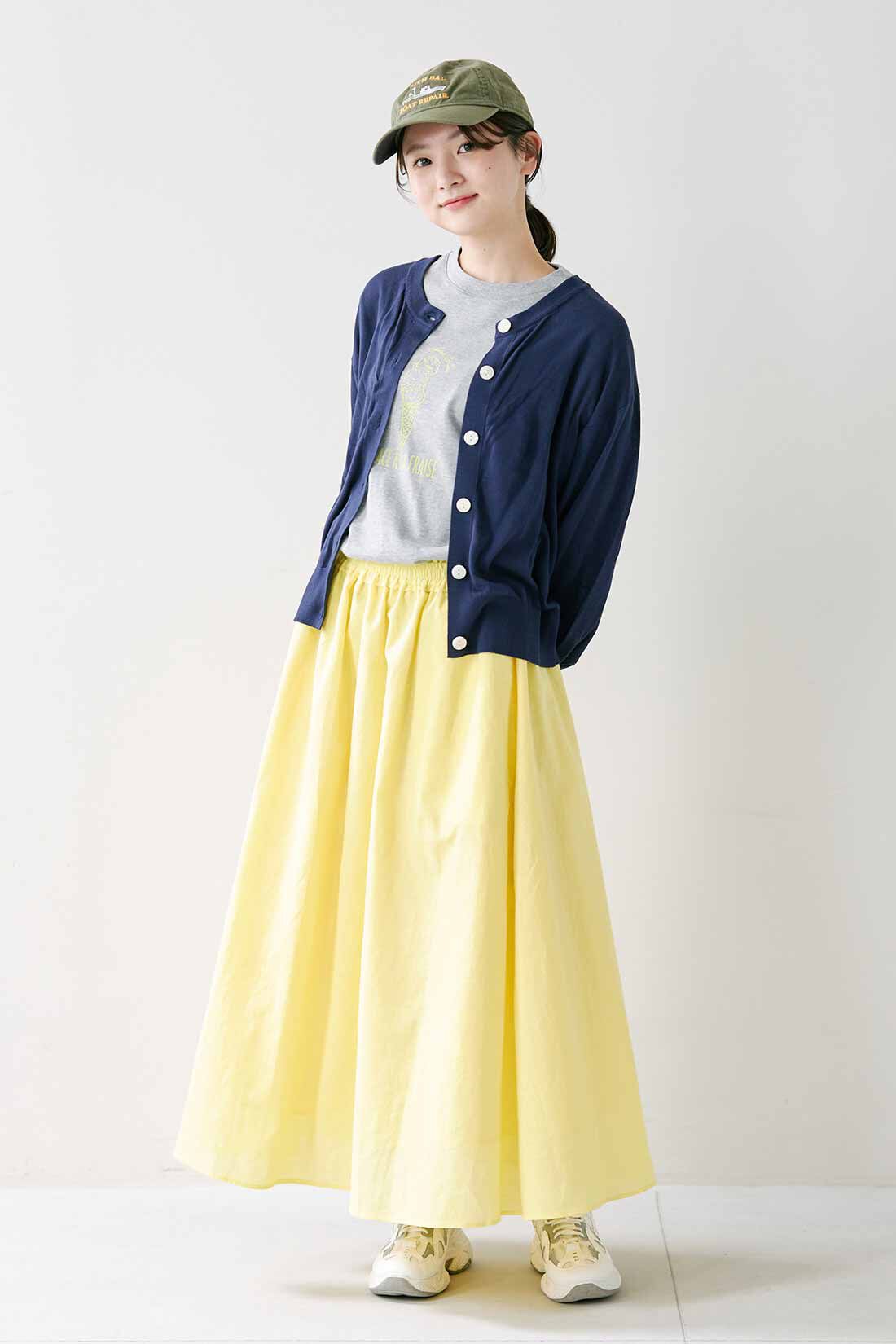 シロップ．特急便|【3～10日でお届け】シロップ. さらっとした肌心地のシアーカーディガン〈ネイビー〉|身長162cm/Mサイズ着用