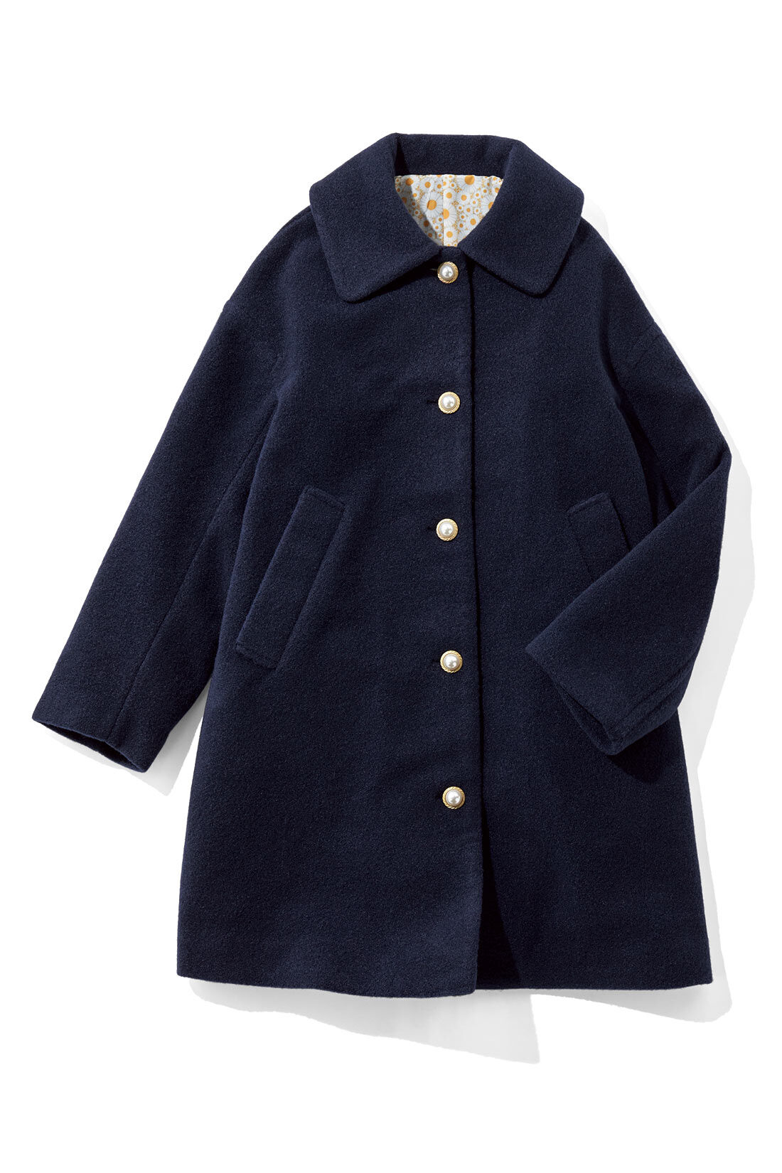【3〜10日でお届け】アデリアレトロ×シロップ．　アンティーク調ボタンのコート〈花ざかり〉