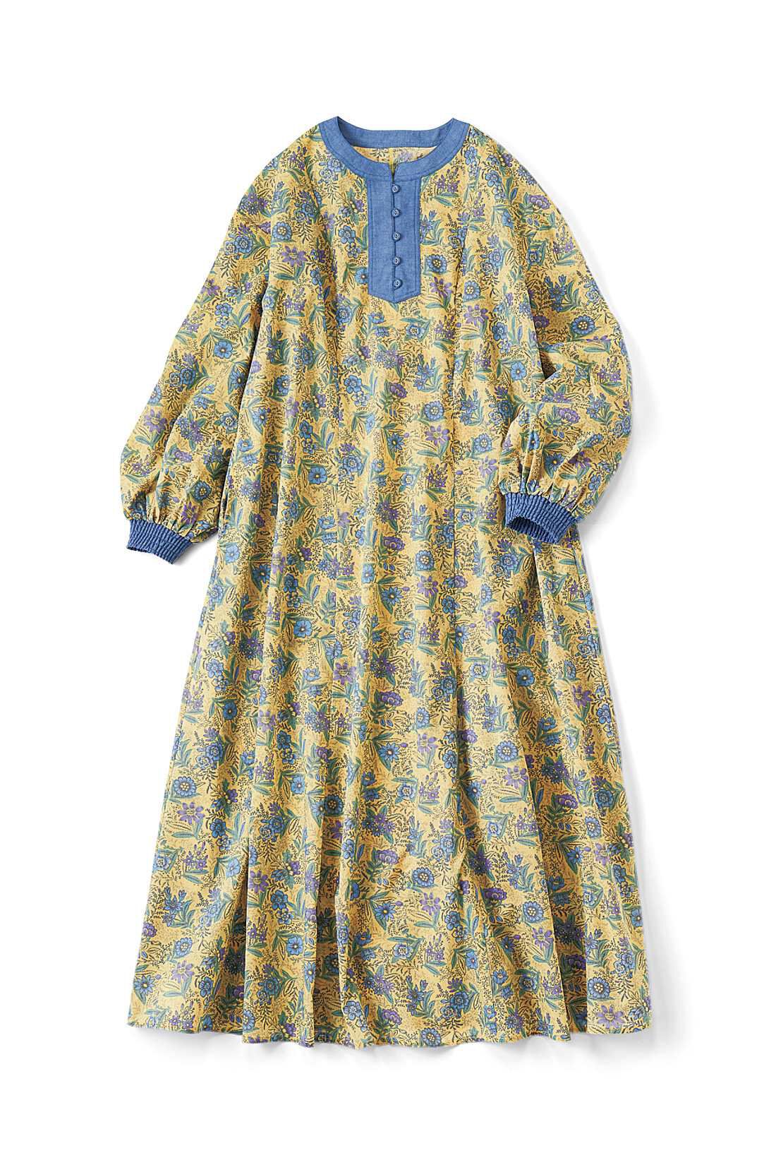 シロップ. 特急便|【3～10日でお届け】レゾリヴァード×シロップ.　南仏の風を感じる　ボタニカルフラワーのワンピース〈イエロー〉