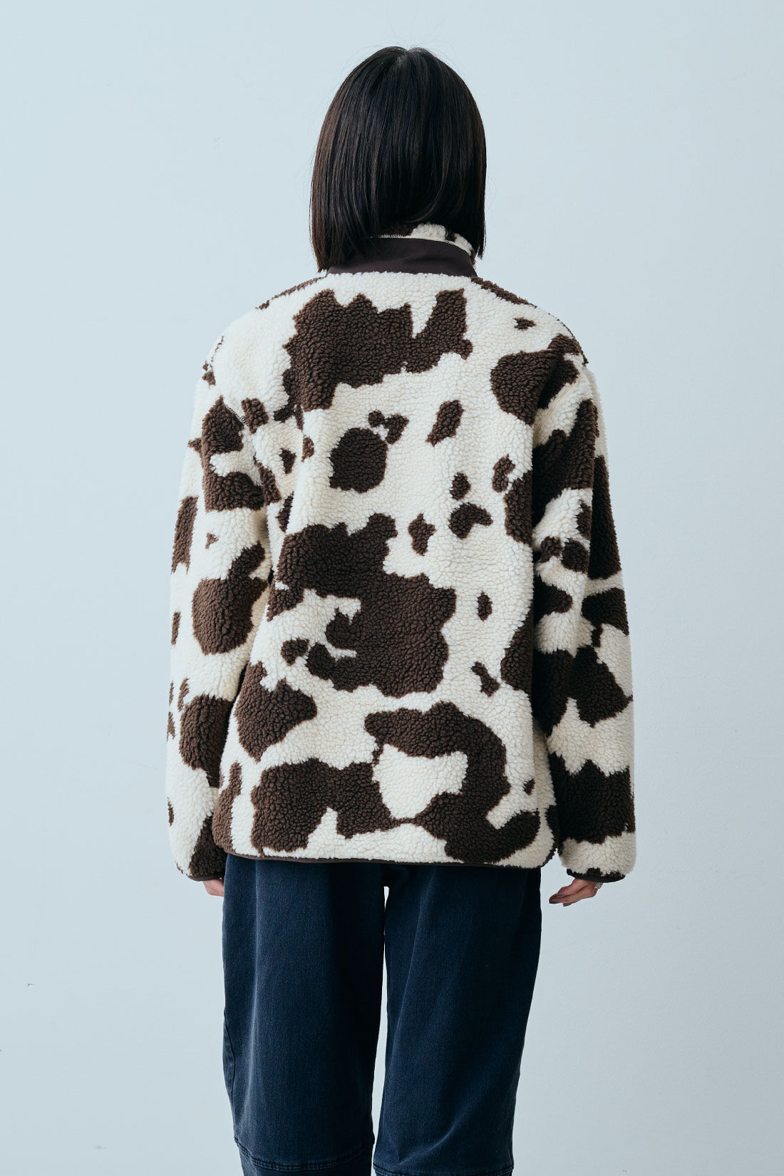 ExpressBOX|【WEB限定・特急便】　LEE BOA ZIP JACKET|4：ブラウンカウ柄　モデル身長：168cm