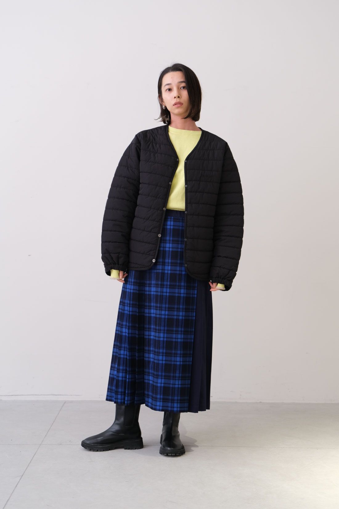 fashion special|MEDE19F 〈SELECT〉　【GERRY】 QUILTING JACKET|3 black　モデル身長：168cm