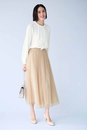 fashion special | ワンポイントビジューが 華やかボウタイブラウス〈ホワイト〉