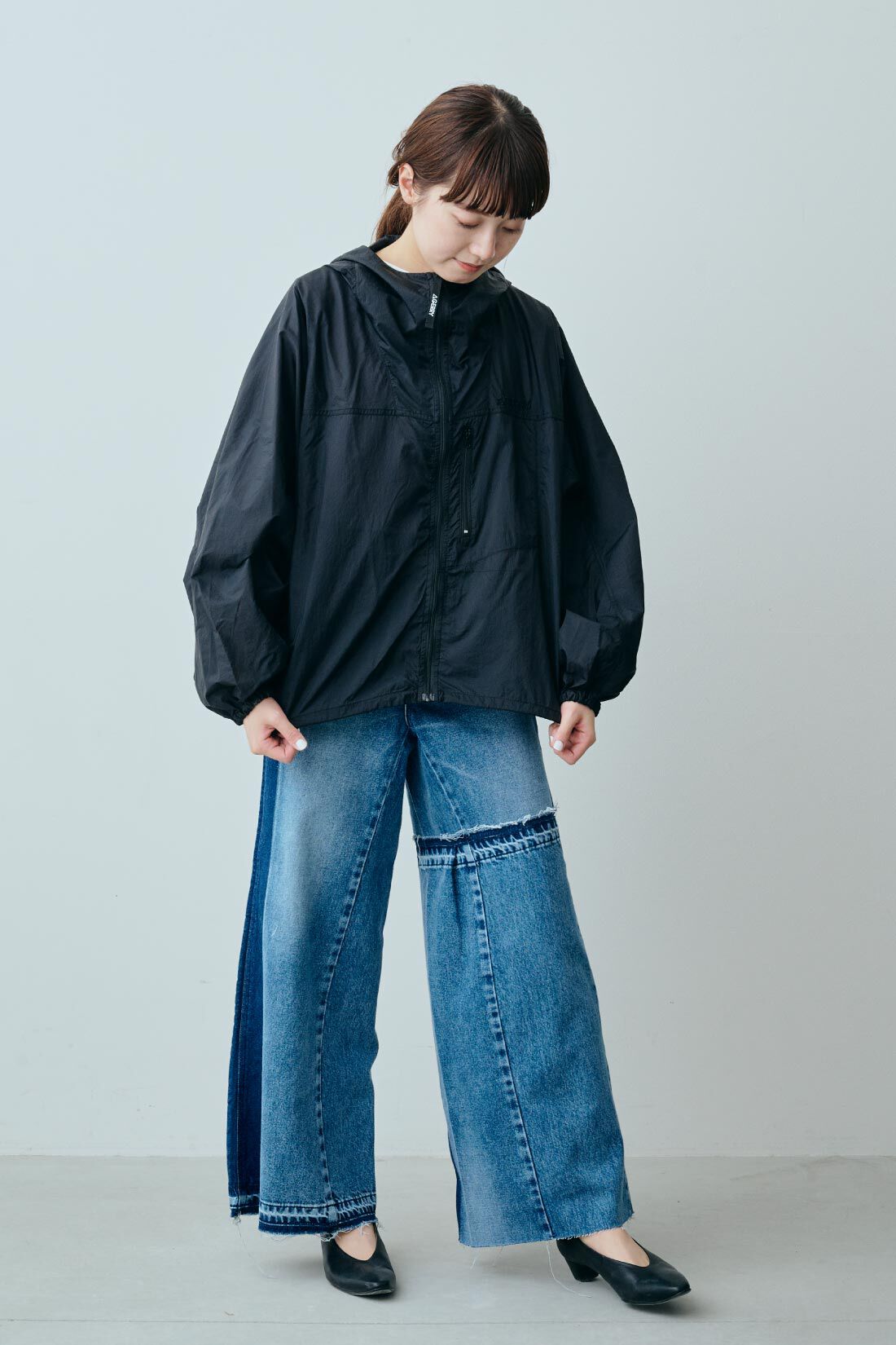 ファッションスペシャル|【WEB限定・特急便】　GERRY シアーパッカブルジャケット|3：black　モデル身長：163cm