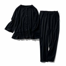 fashion special | やわらかのびのび洗えるフリルジャケットコーデセット〈ブラック〉