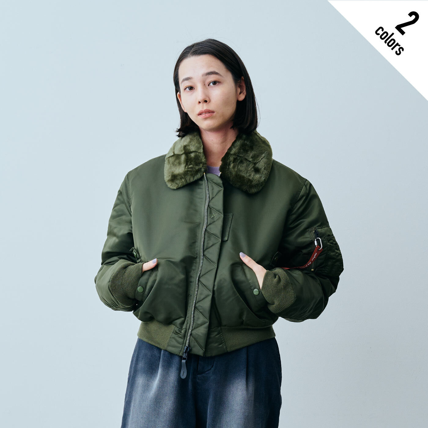 MEDE19F 〈SELECT〉【Alpha Industries】フェイクレザー MA-1