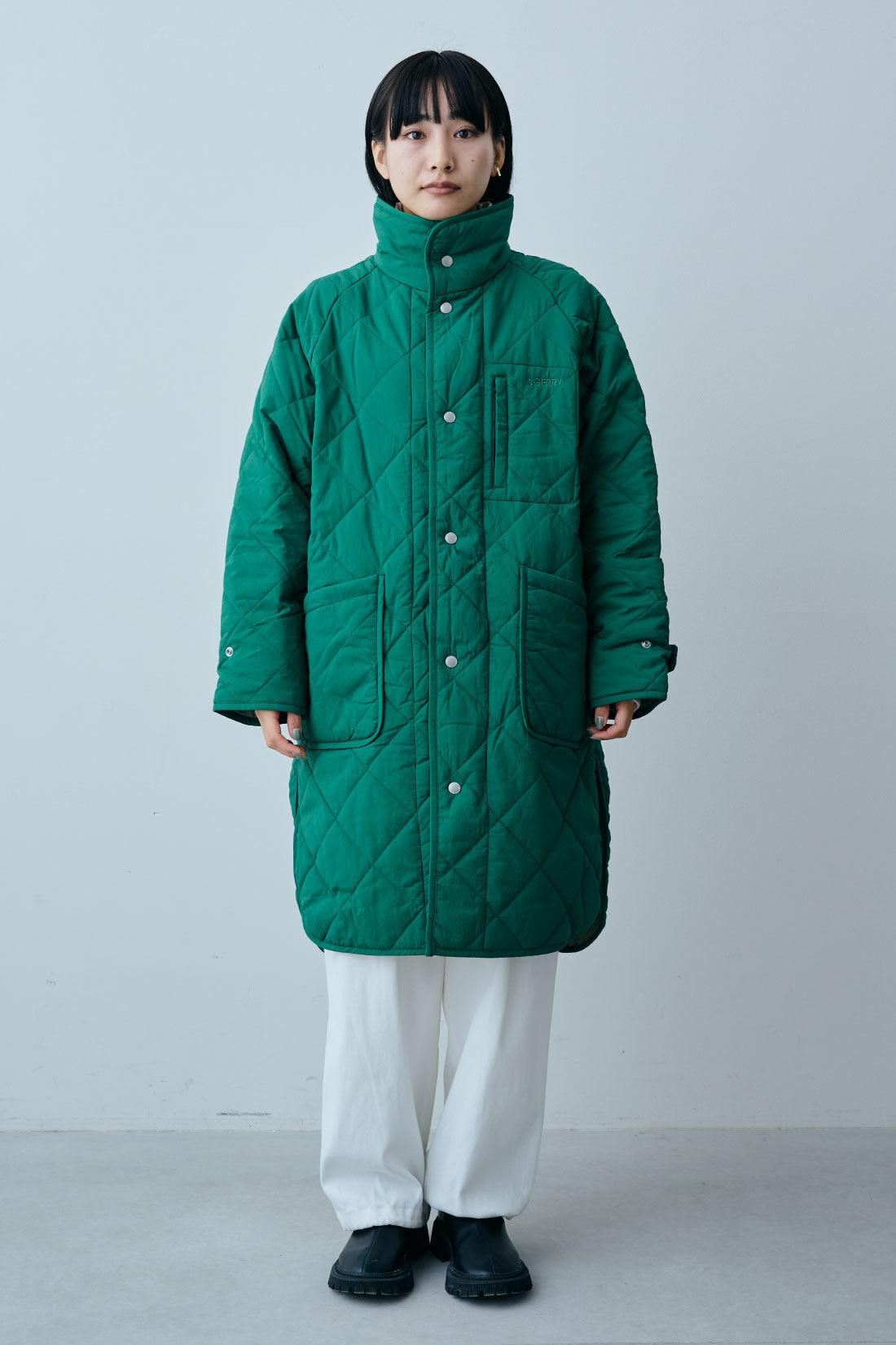 fashion special|【WEB限定・特急便】　GERRY REVERSIBLE COAT|1：GREEN×KHAKI　モデル身長：158cm