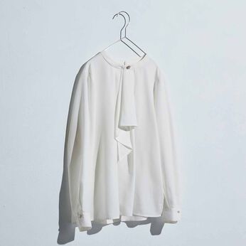 fashion special | ワンポイントビジューが 華やかボウタイブラウス〈ホワイト〉