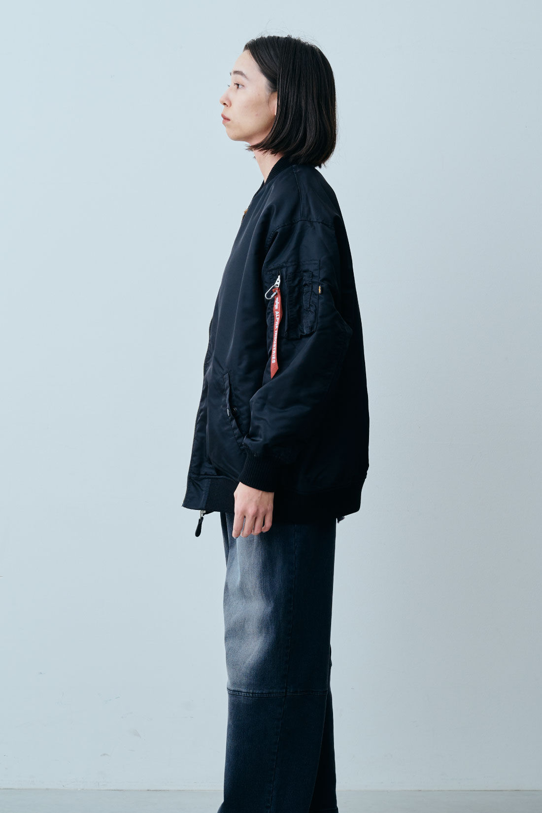 fashion special|【WEB限定・特急便】　ALPHA AL-GRLFAKE FURMA-1|1：ブラック　モデル身長：168cm