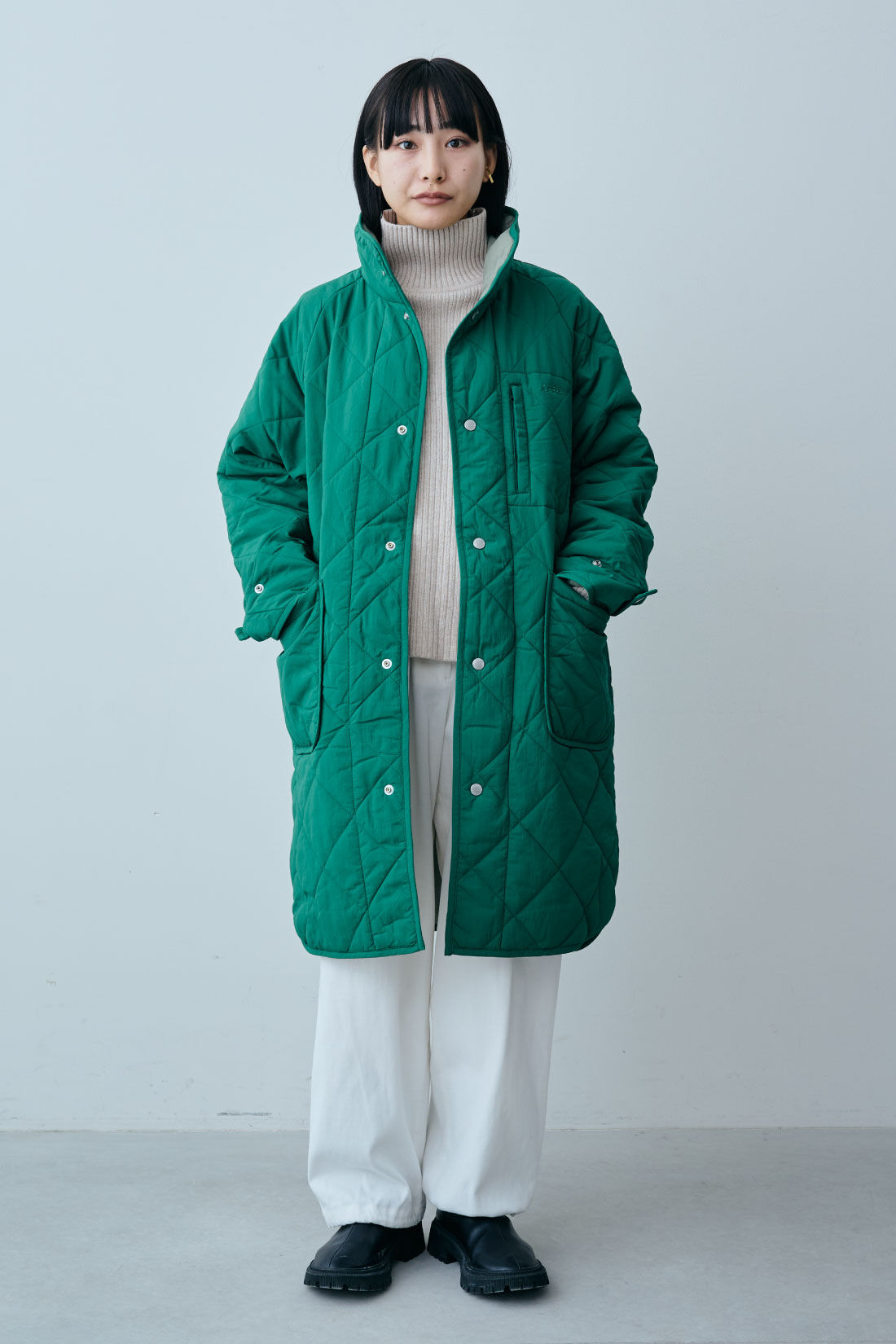 ファッションスペシャル|【WEB限定・特急便】　GERRY REVERSIBLE COAT|1：GREEN×KHAKI　モデル身長：158cm