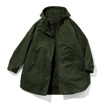 ファッションスペシャル | ポンチョ風モッズコート〈カーキグリーン〉ＩＥ