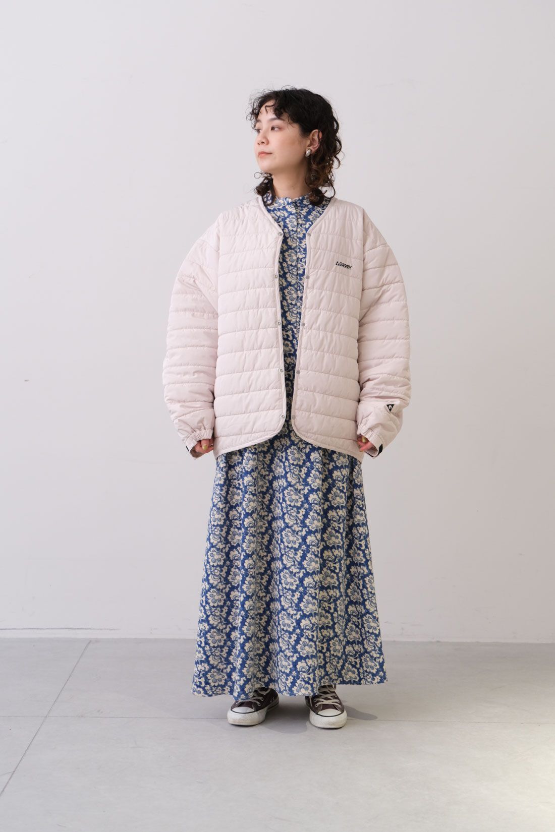 fashion special|MEDE19F 〈SELECT〉　【GERRY】 QUILTING JACKET|1 cream　モデル身長：157cm