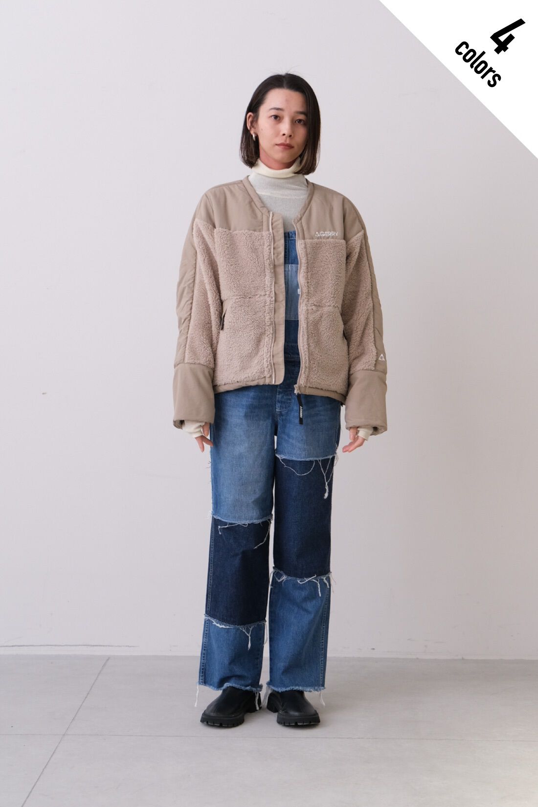 fashion special|MEDE19F 〈SELECT〉　【GERRY】 BOA V-NECK JACKET|2 beige モデル身長：168cm