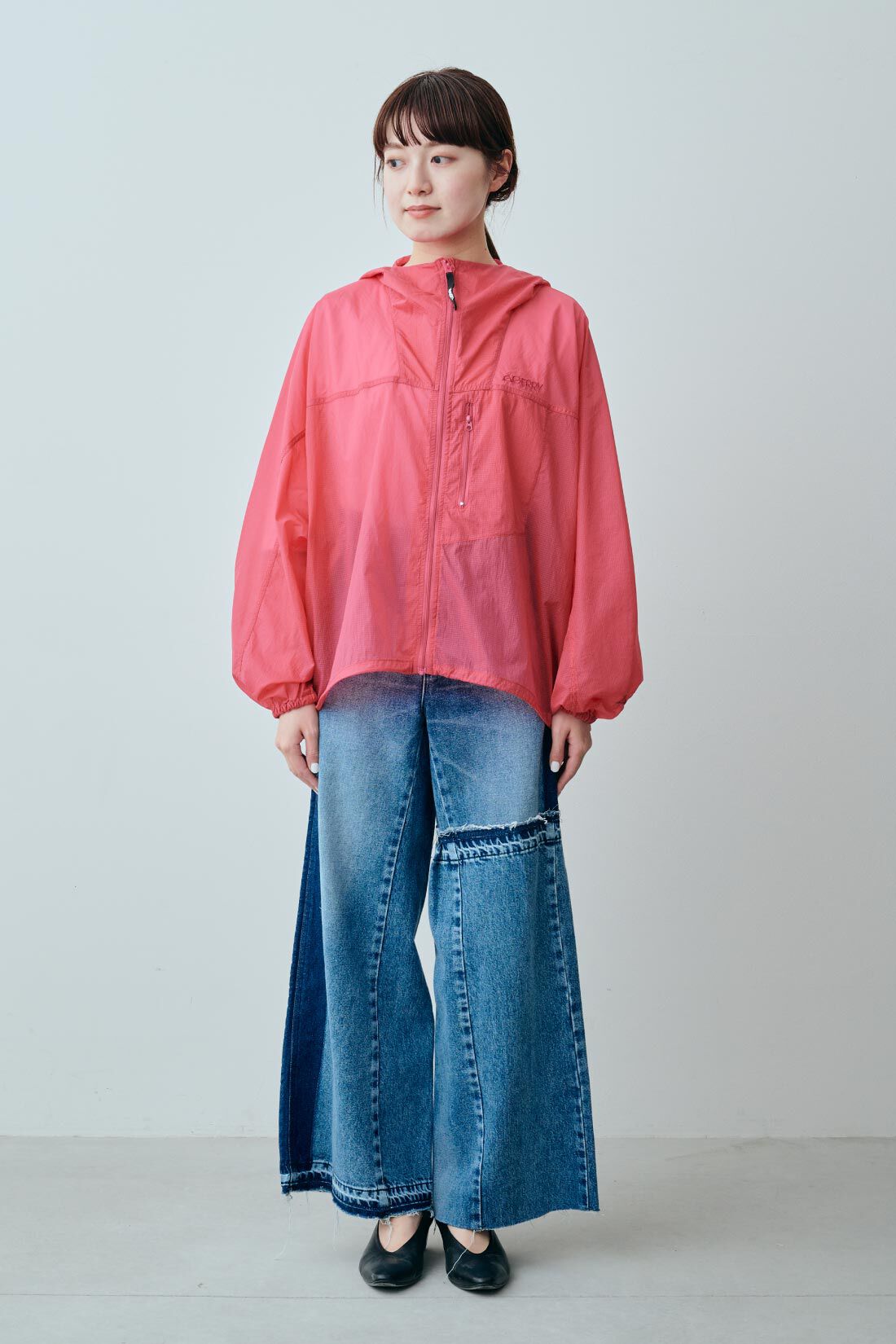 ファッションスペシャル|【WEB限定・特急便】　GERRY シアーパッカブルジャケット|2：pink　モデル身長：163cm