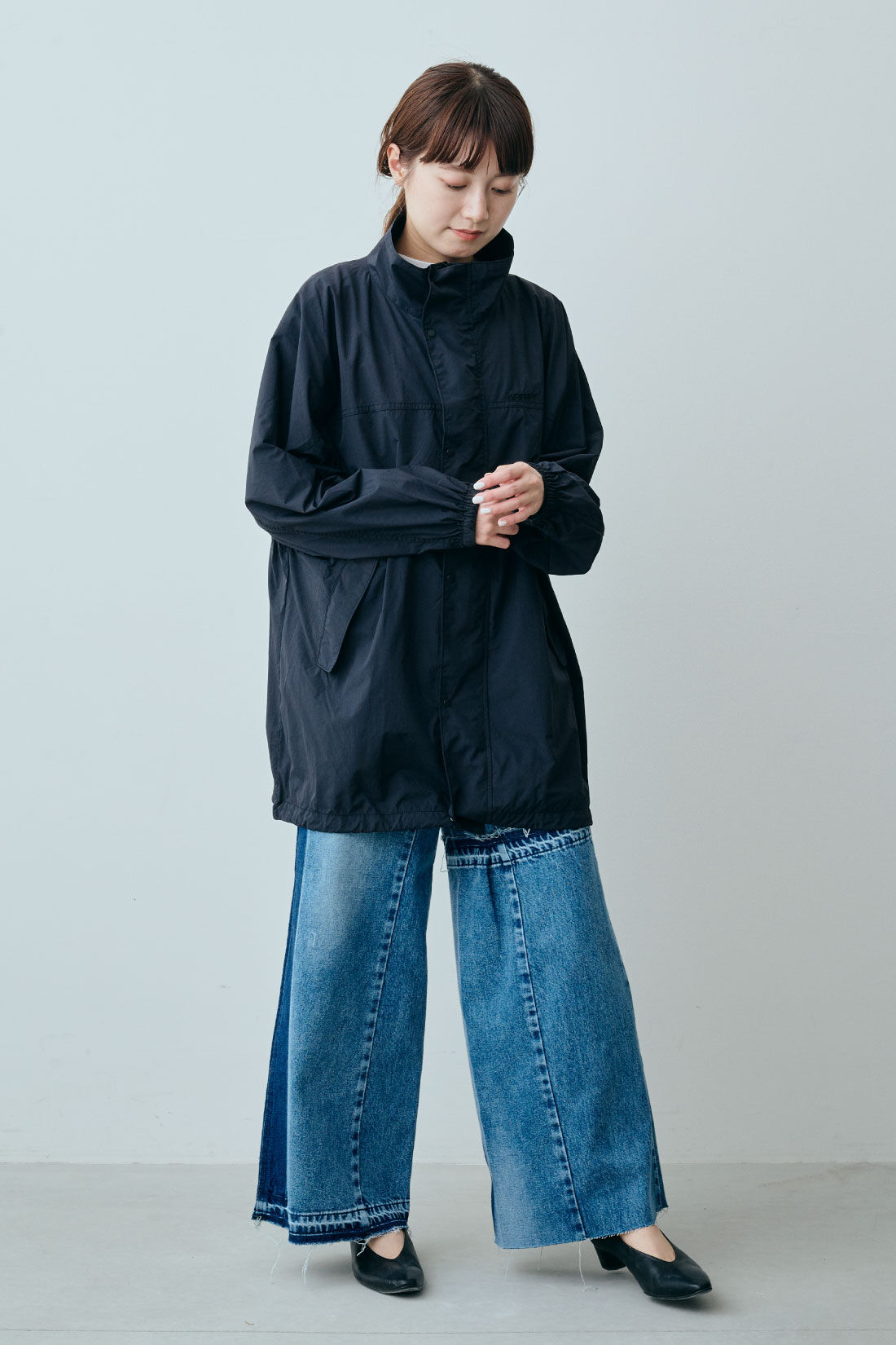 fashion special|【WEB限定・特急便】　GERRY スタンドビッグマウンテンパーカー|2：black　モデル身長：163cm