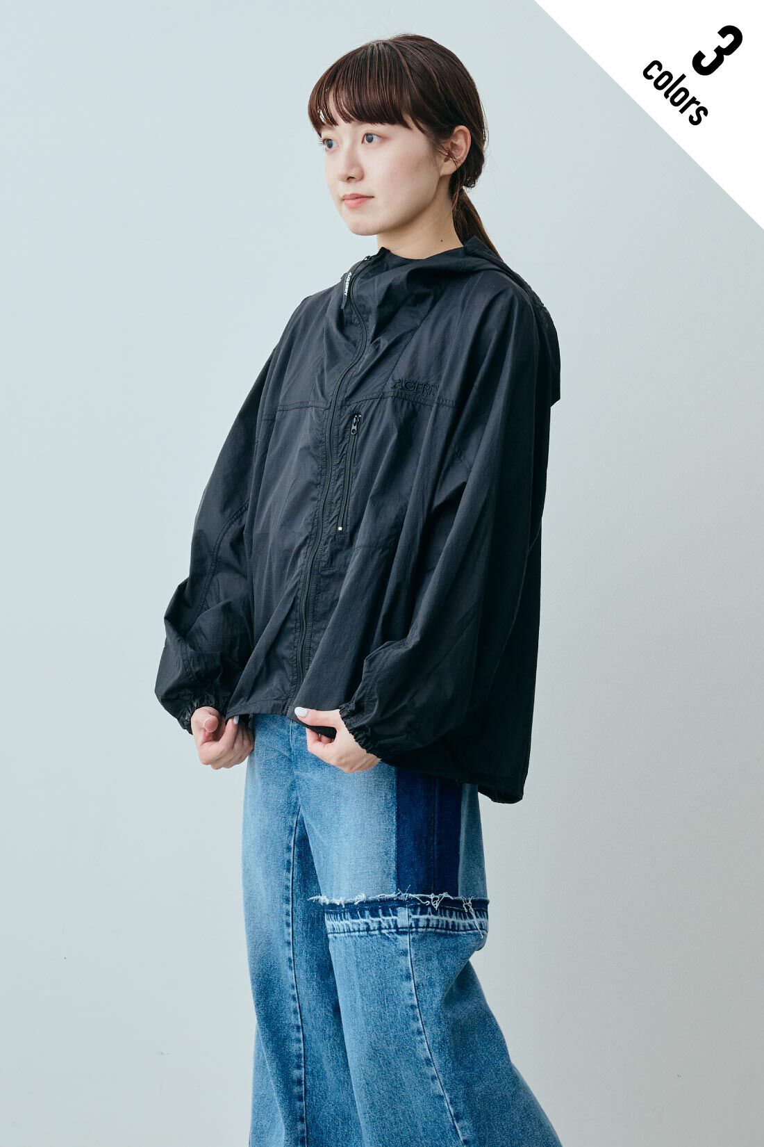 ファッションスペシャル|【WEB限定・特急便】　GERRY シアーパッカブルジャケット|3：black　モデル身長：163cm