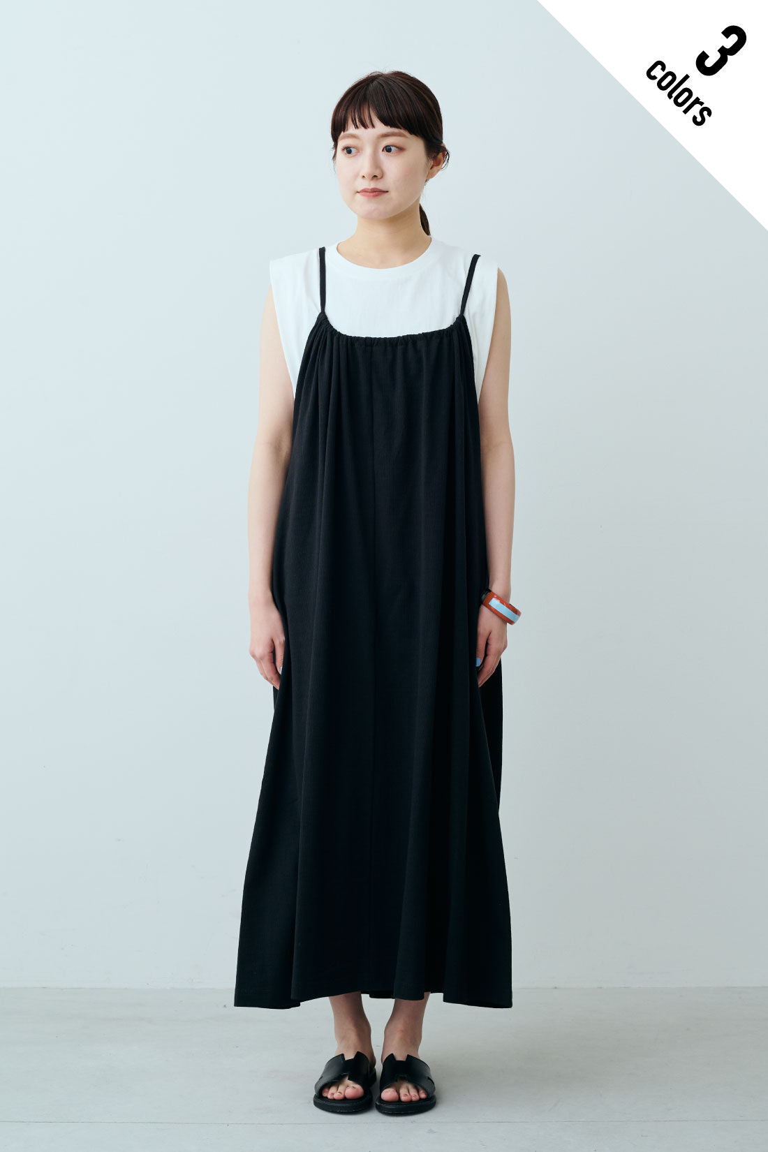 ファッションスペシャル|【WEB限定・特急便】　Lee CAMISOLE DRESS|3：ブラック　モデル身長：163cm