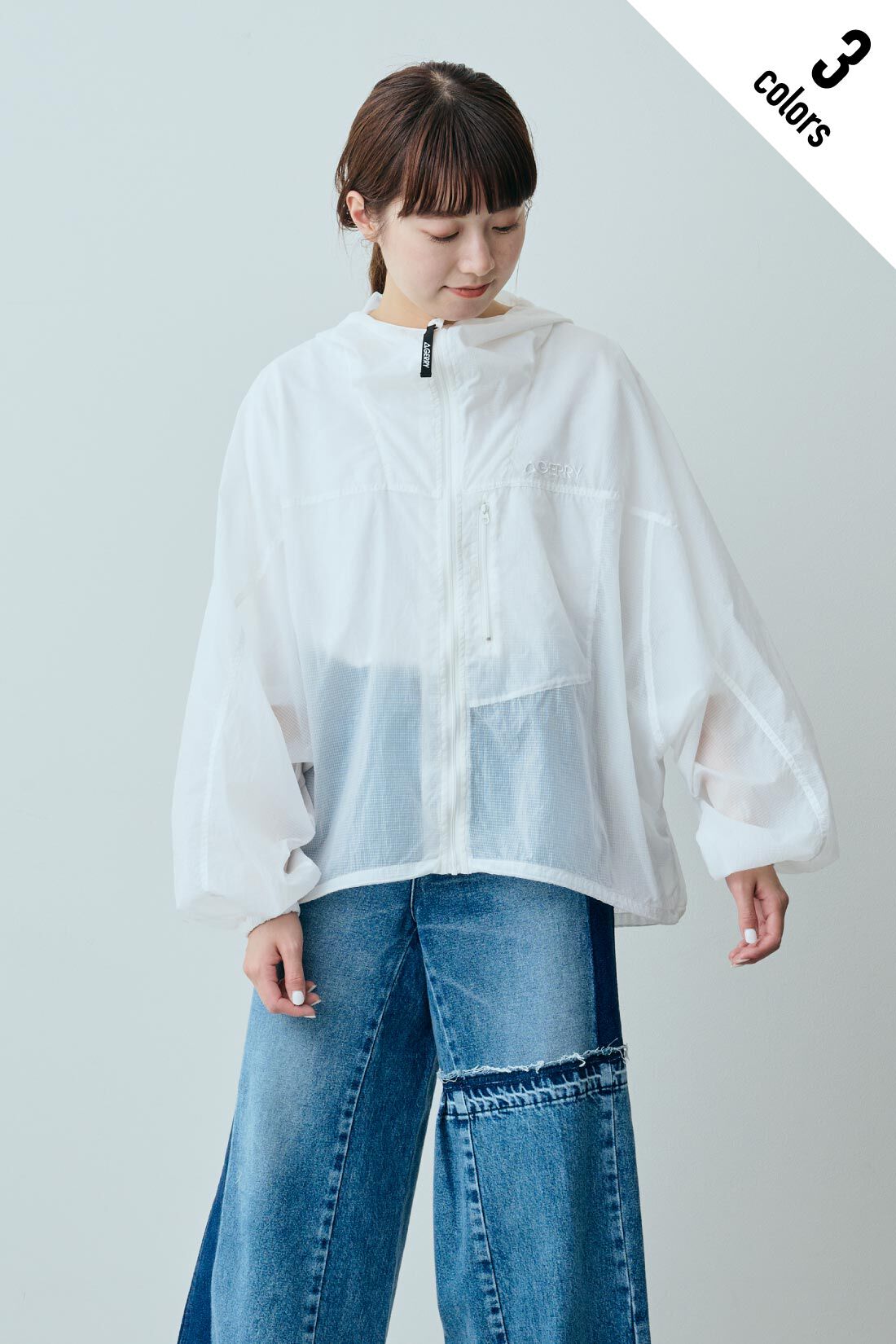 fashion special|【WEB限定・特急便】　GERRY シアーパッカブルジャケット|1：white　モデル身長：163cm