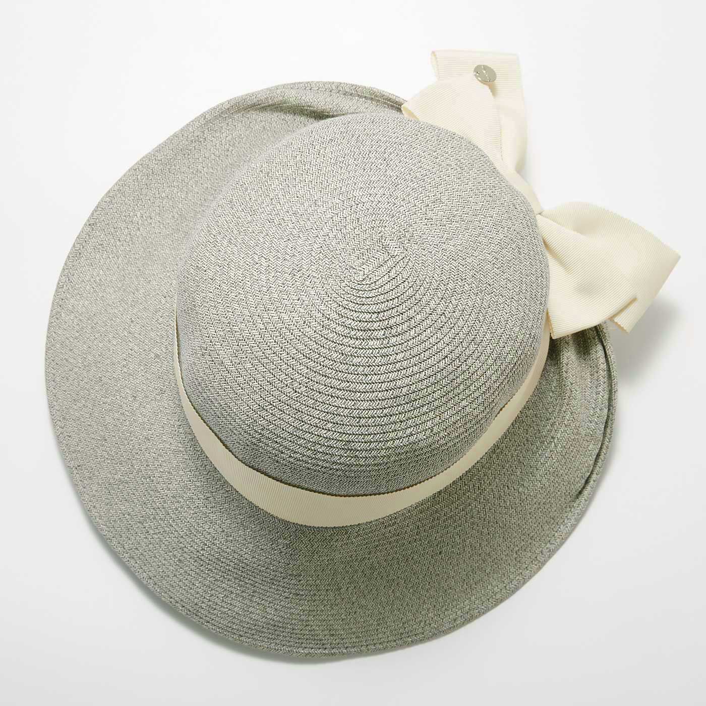 FelissimoLX|LX　since1940老舗マキシン　キャペリンハット〈グレー〉（キャリング保管ケース付き）|マキシンの帽子は、上から見てもとてもきれい。