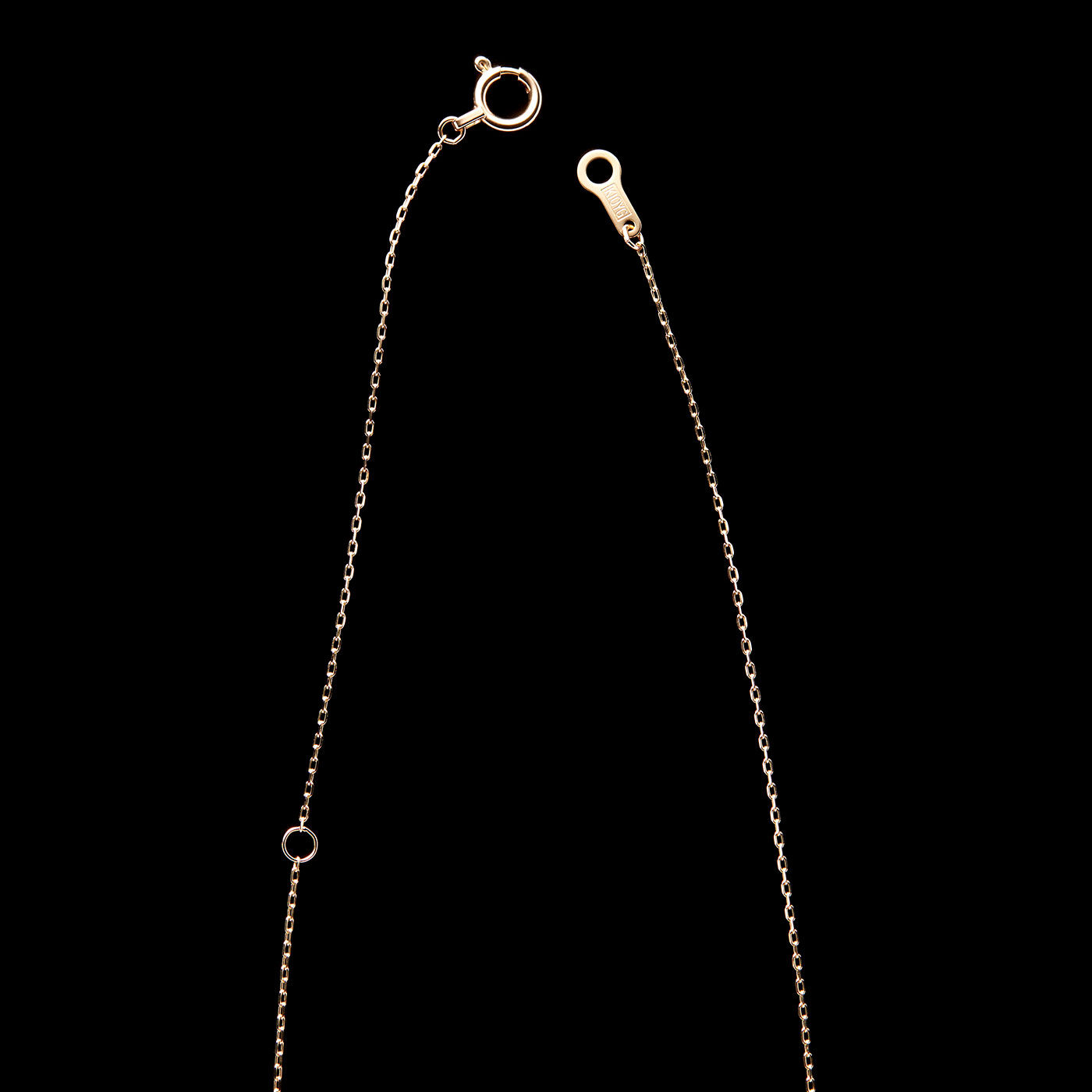 FelissimoLX|LX　オンリーワンの輝き　極小アバカスカットダイアモンド10金ネックレス（ブラウン）|１０金のイエローゴールドのチェーンです。途中に丸環がついており、長さを調整できます。