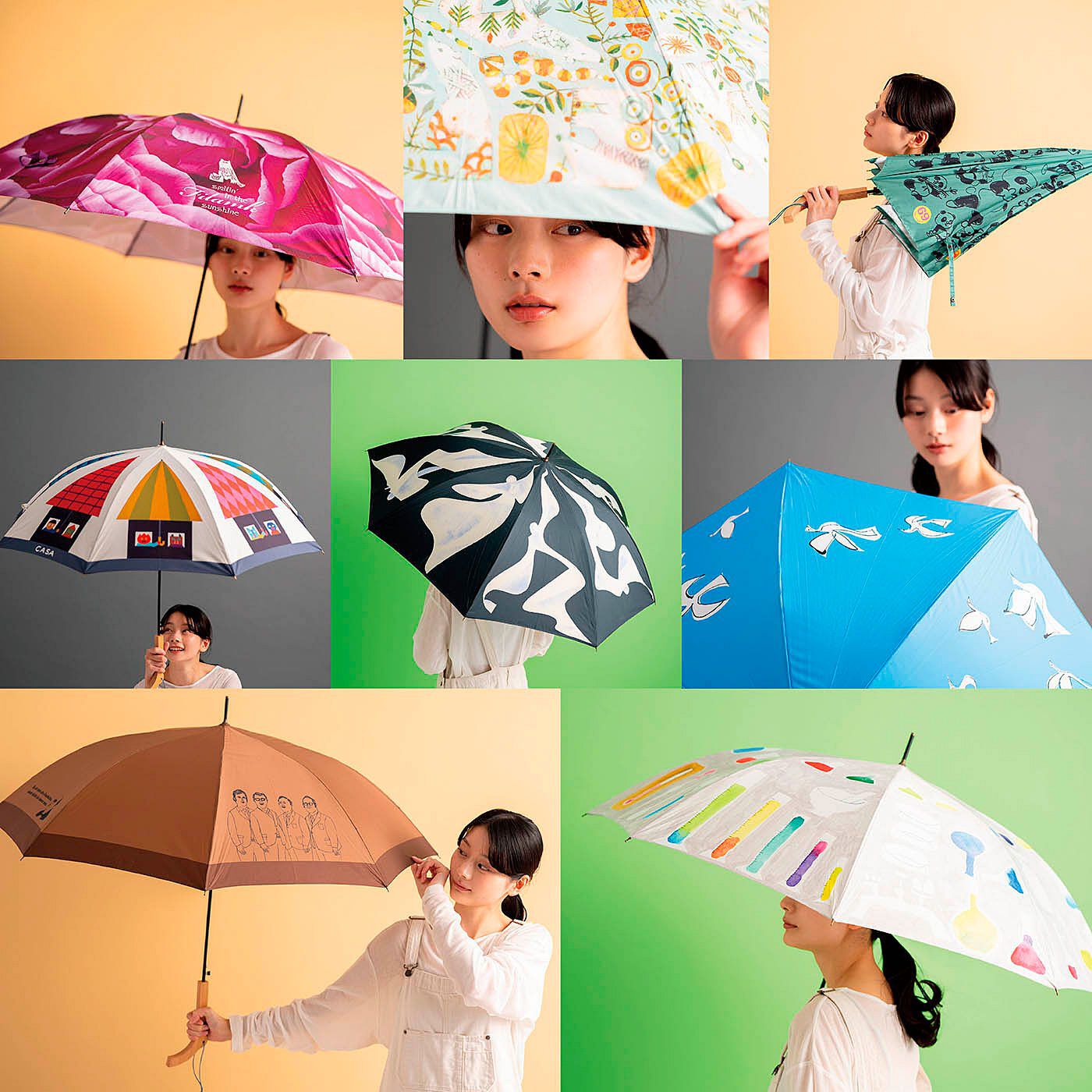 大人気アイテム 作家と木工職人が彩る 雨晴兼用アートなアンブレラ〈「しろくま 小物