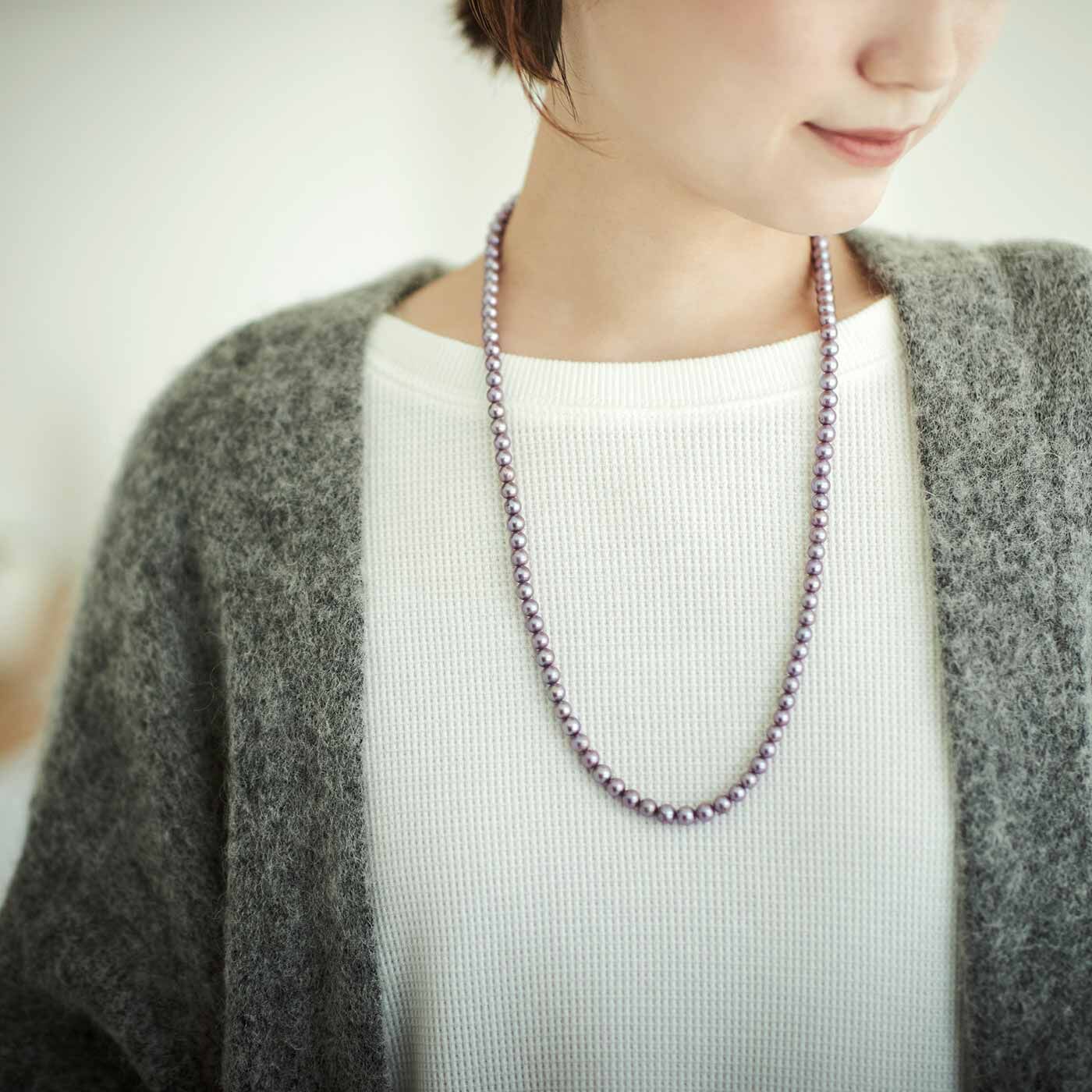 ＆Stories|神戸老舗真珠メーカーと作った ブルーベリーパールネックレス[アクセサリー：日本製]|神秘的な紫色の淡水パールを連ねたネックレス。