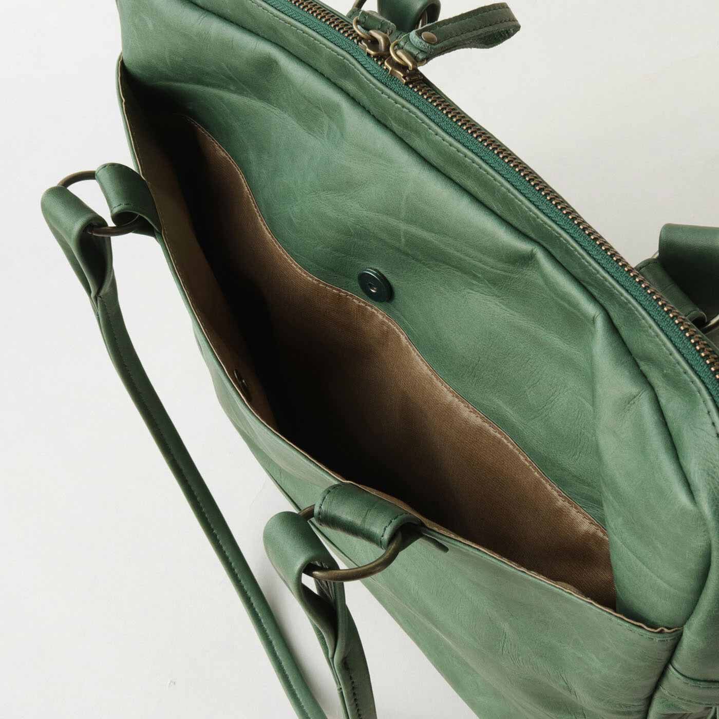 ＆Stories|鞄デザイナーと作った 職人本革のブリーフバッグ〈ブリリアントターコイズ〉[本革　鞄：日本製]