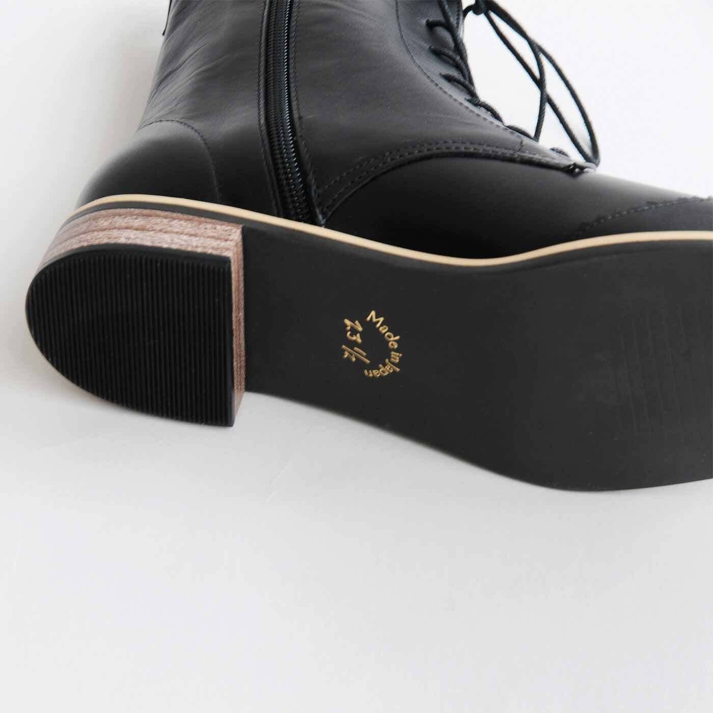 ＆Stories|長田靴職人が叶えた 理想の本革ウィングチップブーツ〈クラシックブラック〉[本革 ブーツ：日本製]|かかとは歩きやすい2.5cm。