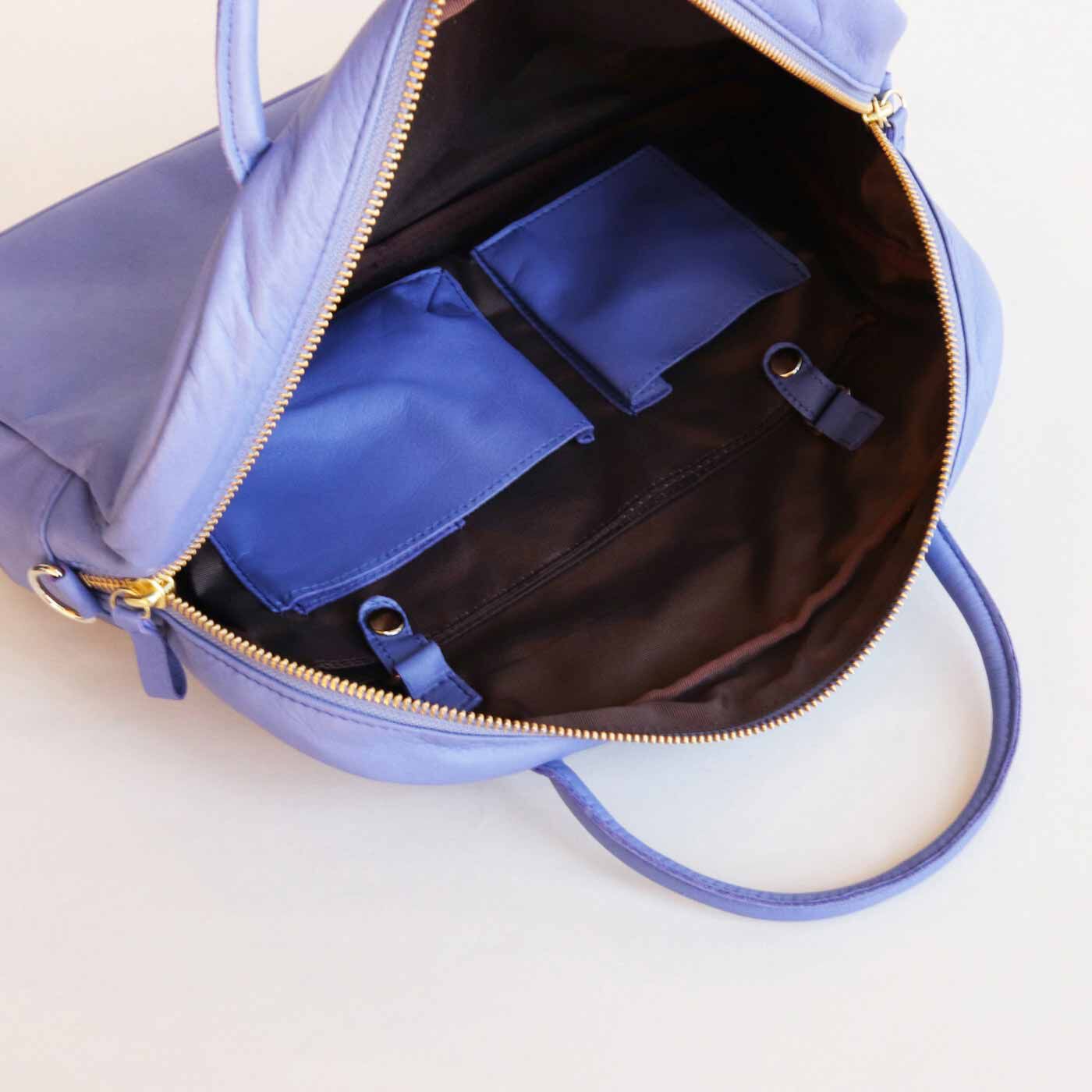 ＆Stories|【行本テスト中―備考･メモ有】ファッションスタイリストと作った 職人本革のエチューデントバッグ〈ラベンダー〉|インナーポケットは取り外し可能。
