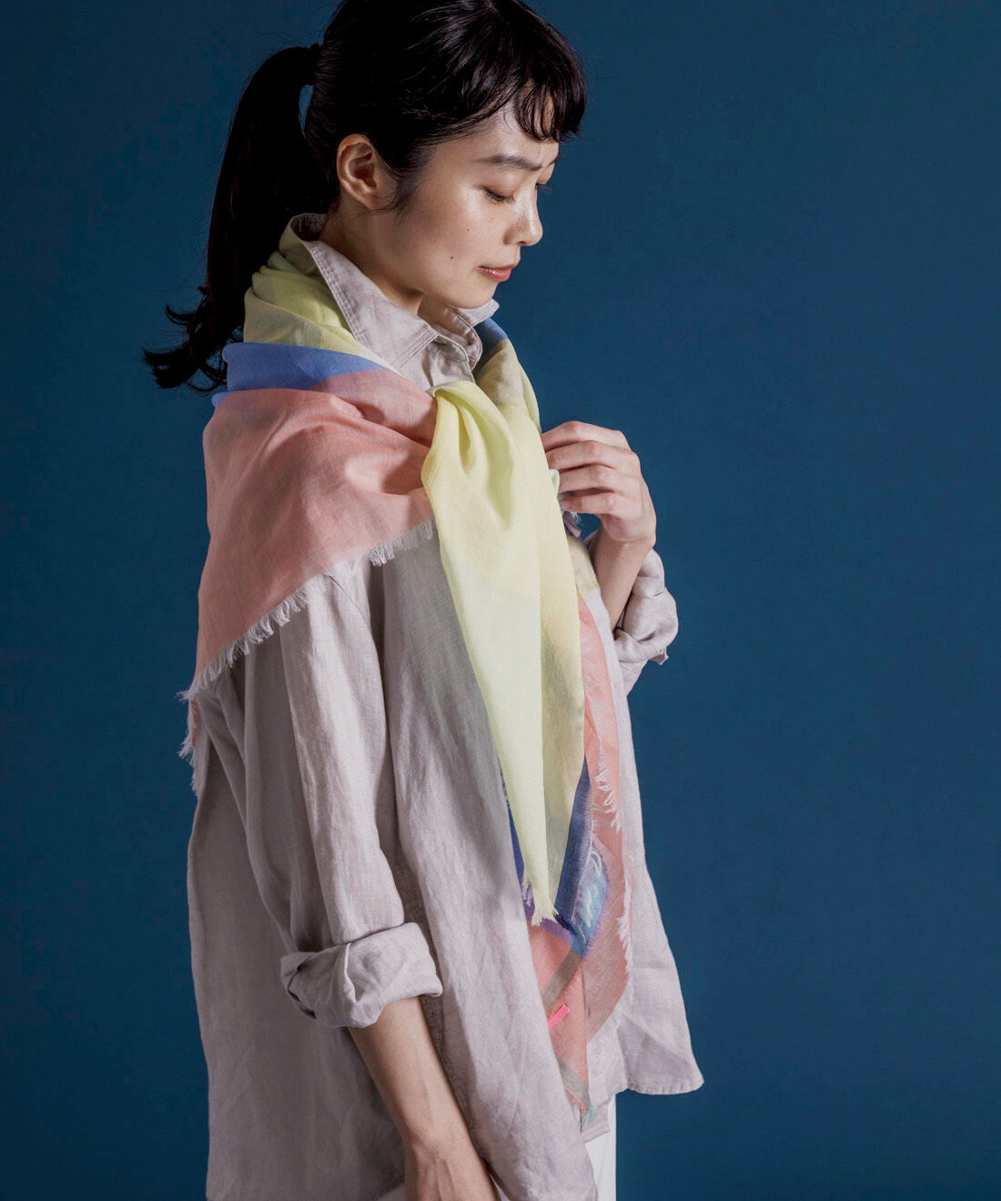 ＆Stories|テキスタイルデザイナーと作った 播州織のそよ風みたいなストール〈ヨットハーバー〉[日本製]